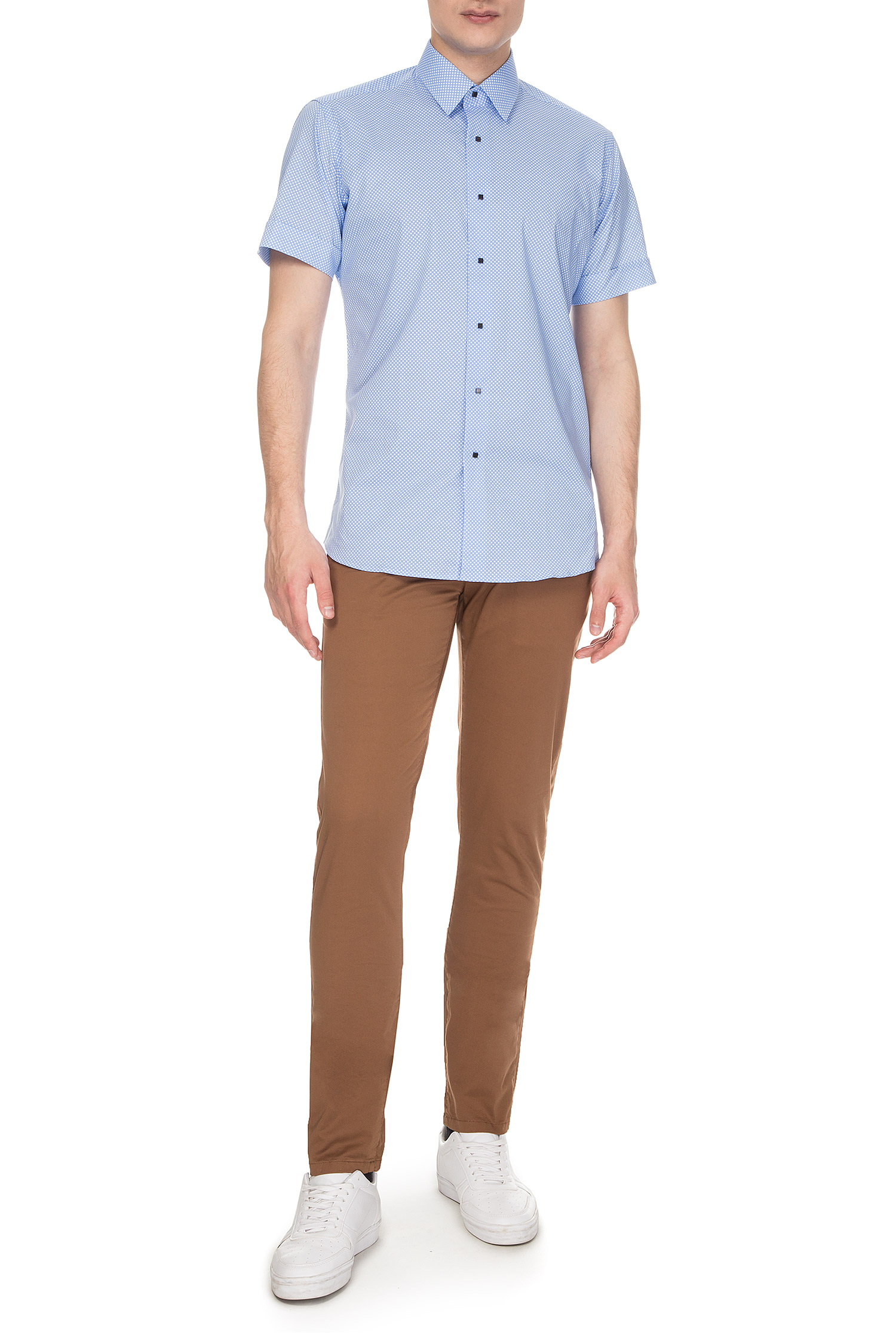 Чоловіча блакитна сорочка з візерунком Slim fit Karl Lagerfeld 681610.606500;620