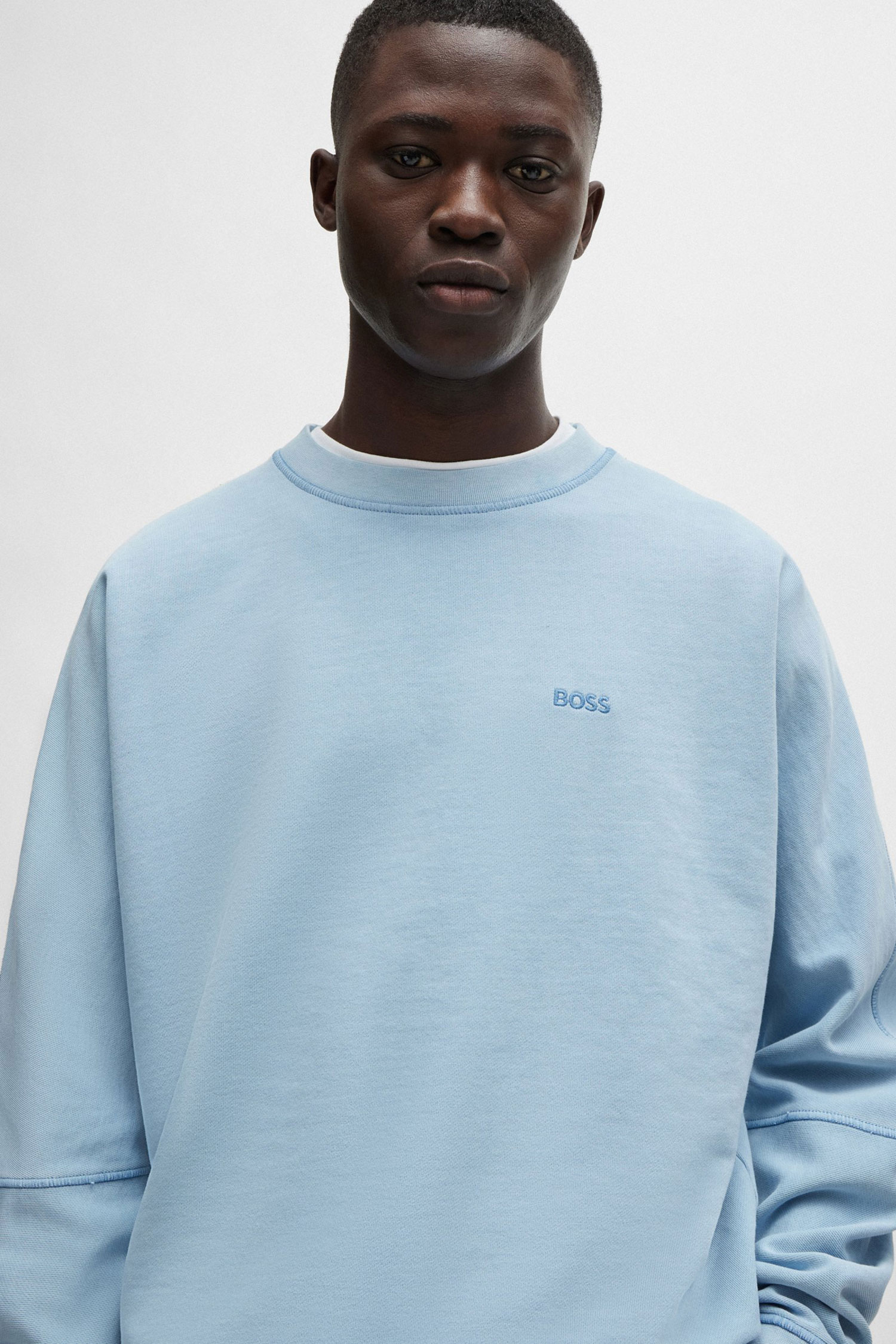 Мужской голубой свитшот BOSS 50517001;473
