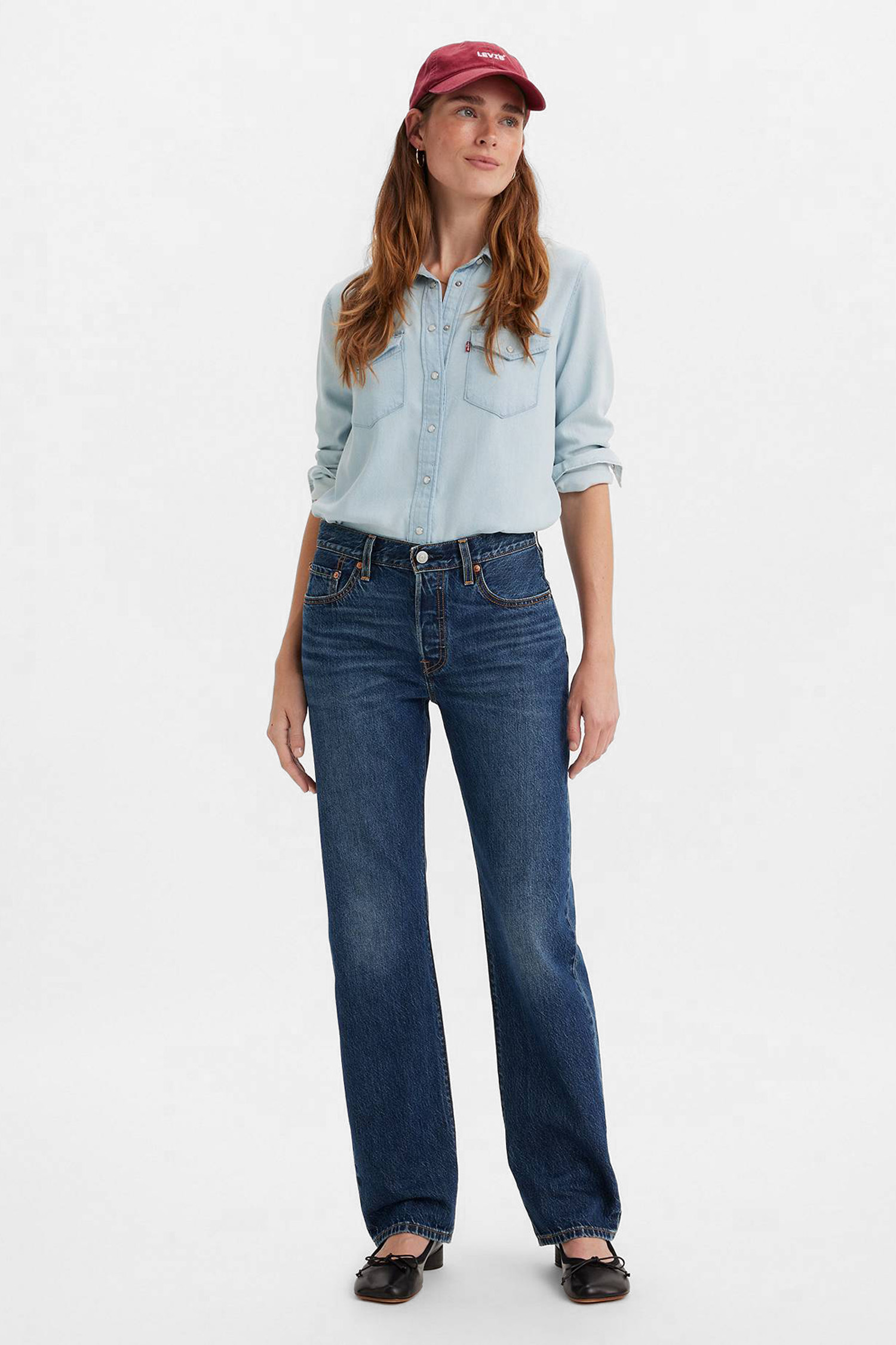 Жіночі темно-сині джинси 501®'90S Straight Levi’s® A8421;0000