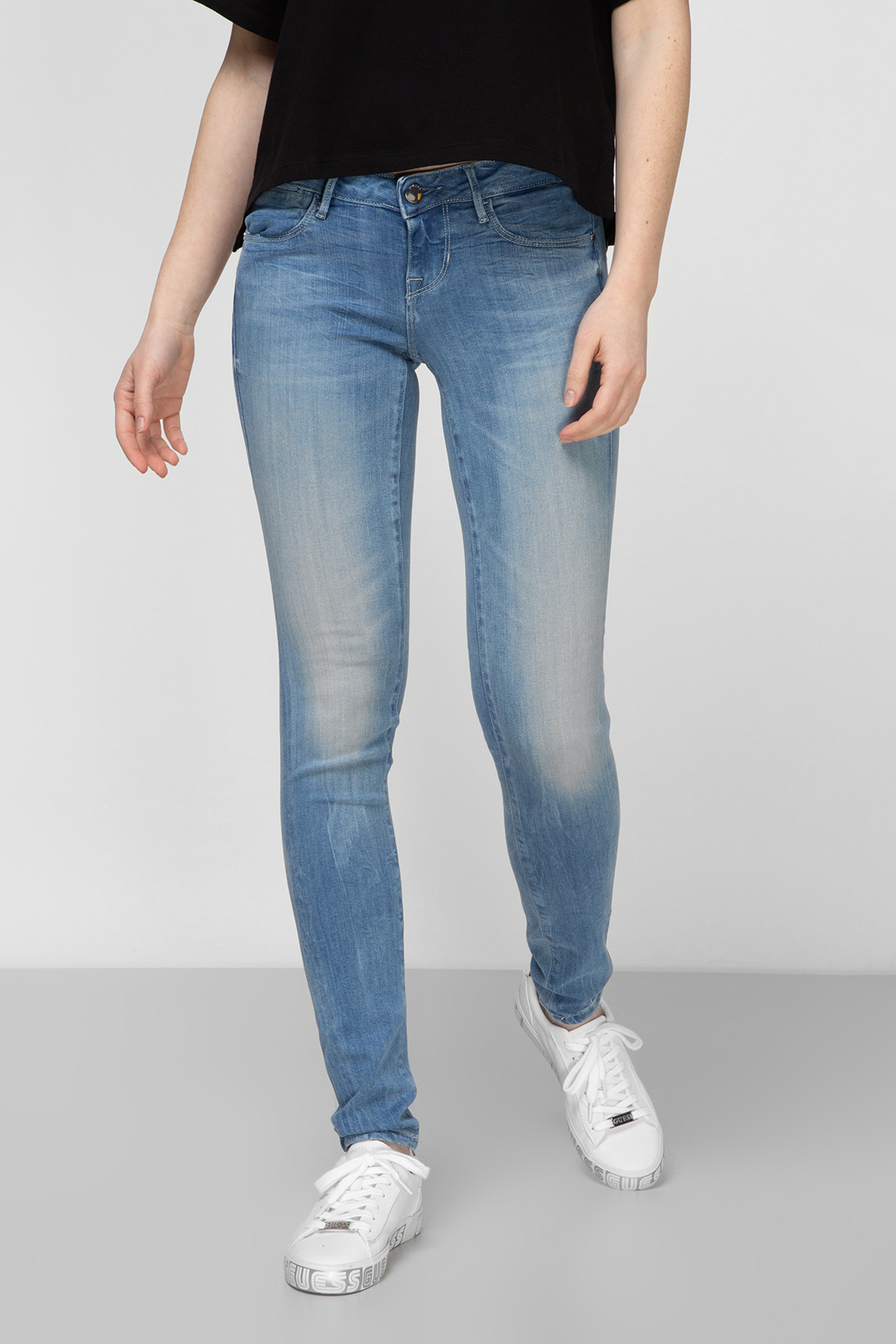 Женские голубые джинсы Jegging Ultra Skinny Low Guess W02A27.D32J6;ECFL