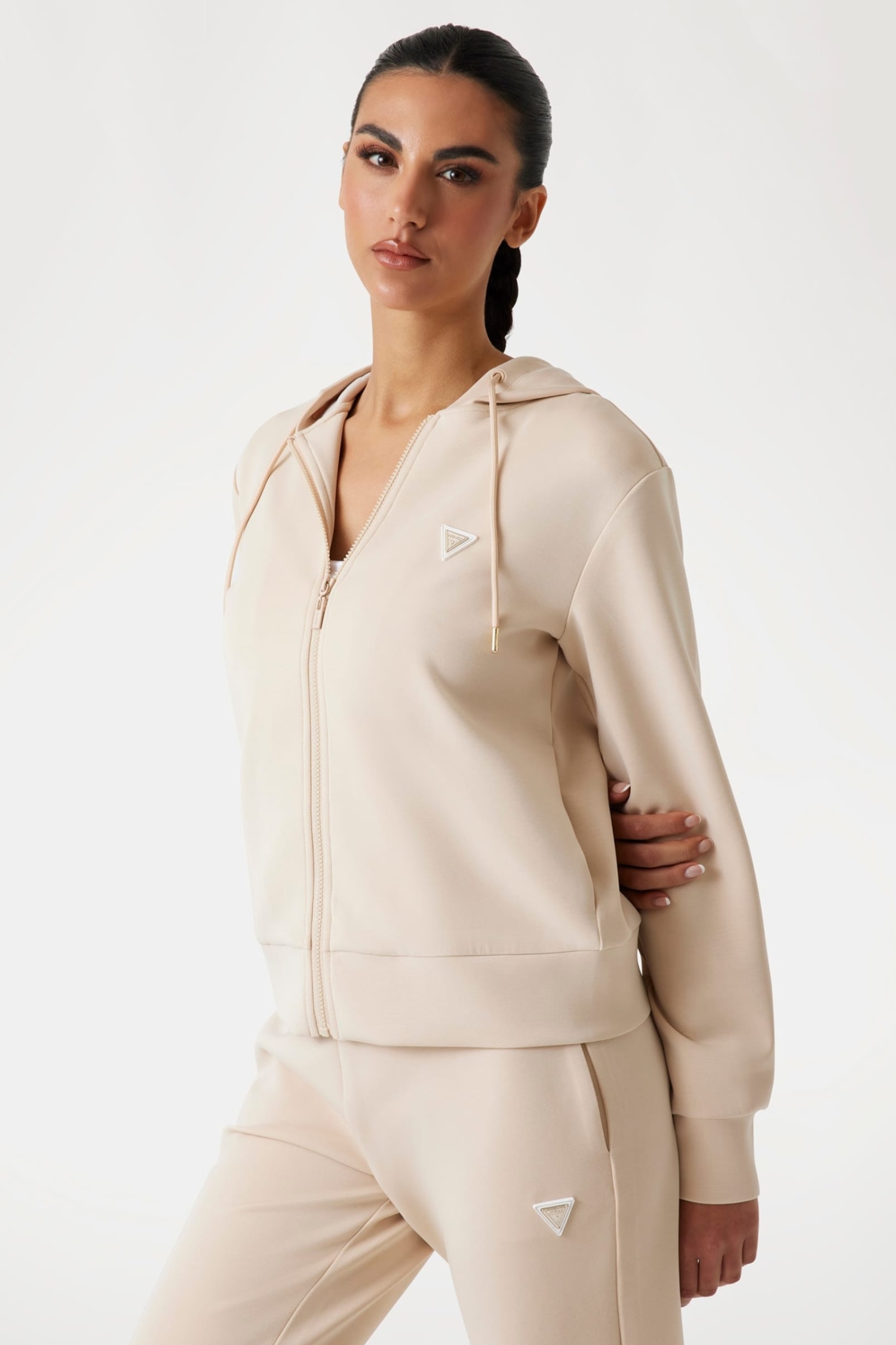 Жіноча бежева кофта на блискавці Guess V4YQ06.KCAY2;G1L9