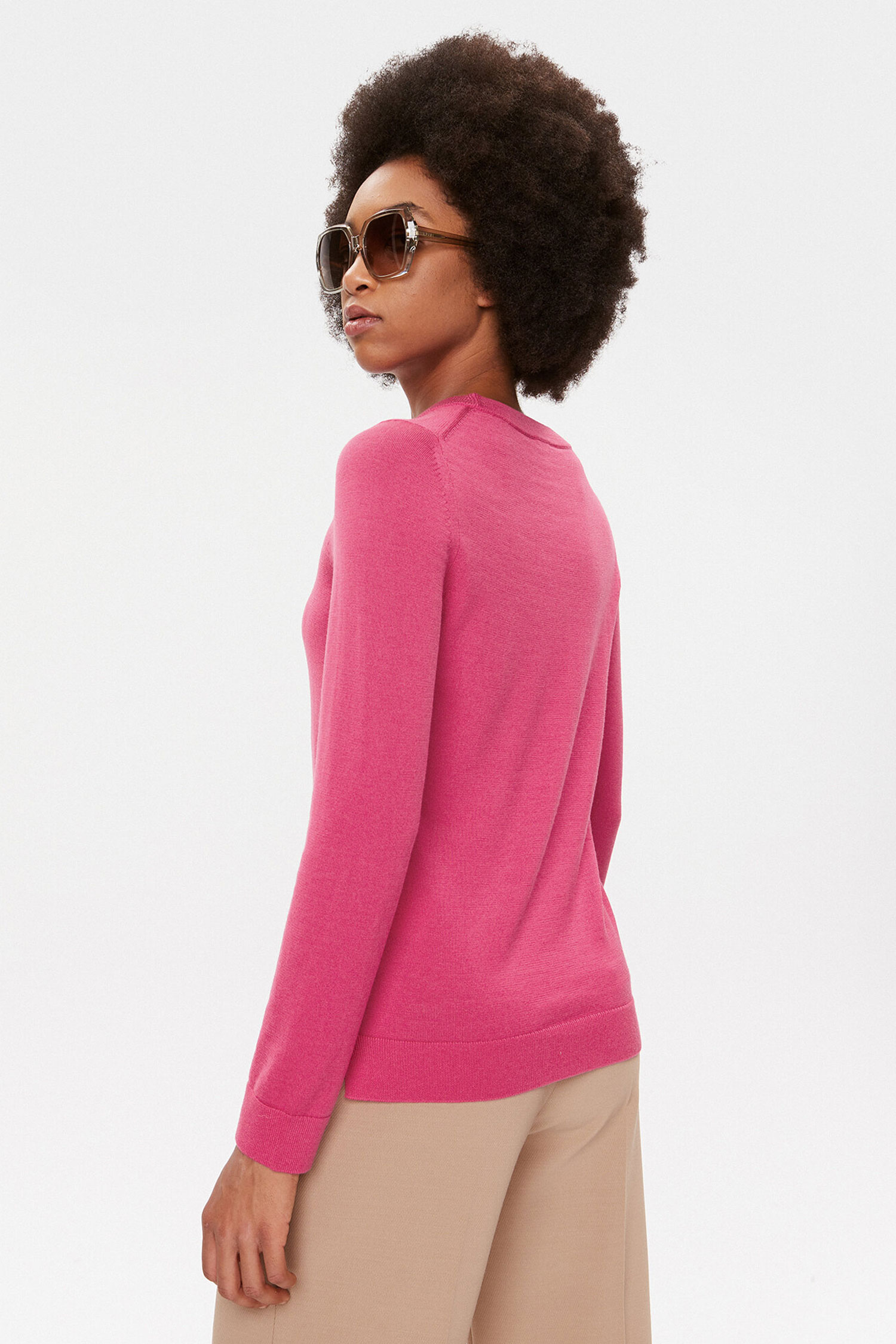 Женский розовый шерстяной джемпер BOSS 50492551;674