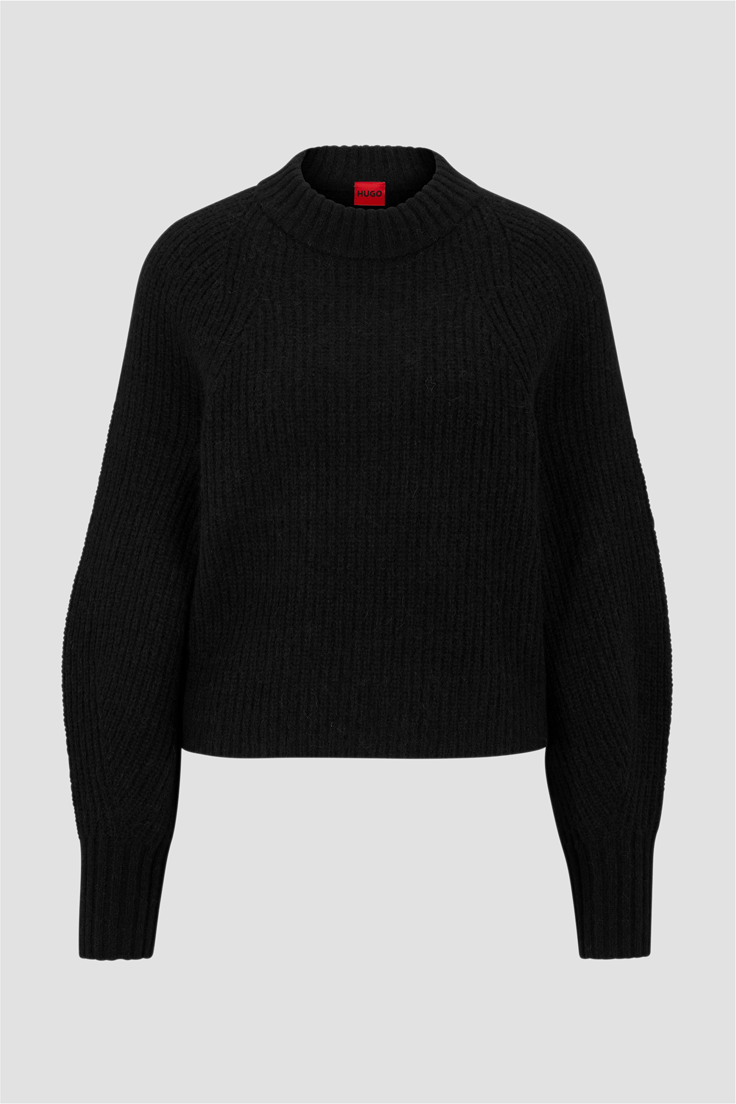 Женский черный шерстяной свитер HUGO 50477079;001