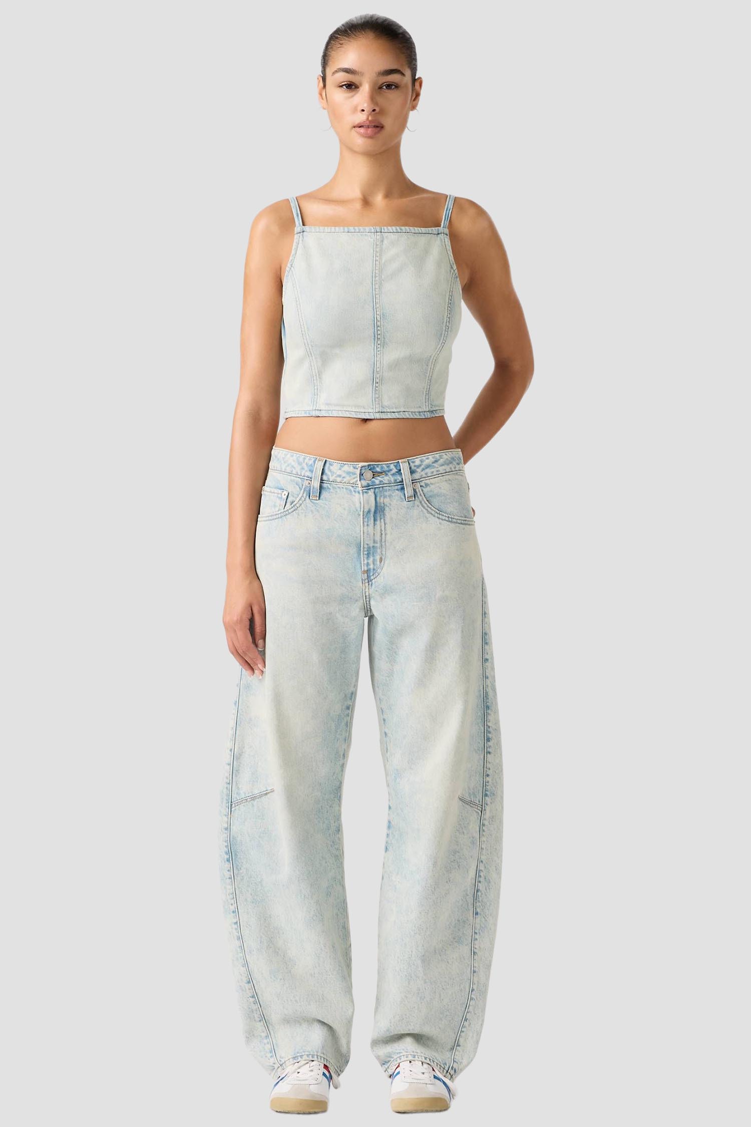 Женские голубые джинсы Baggy Dad Barrel Levi’s® 0039A;0017