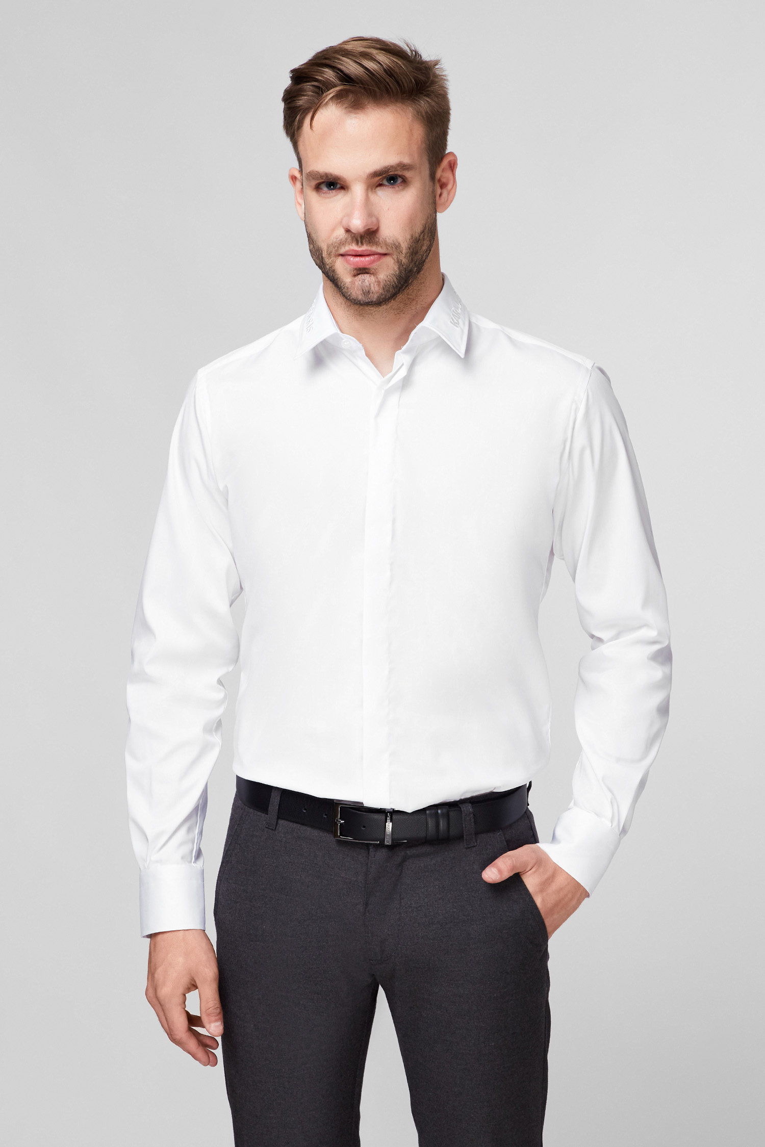 Мужская белая рубашка Karl Lagerfeld 502699.605031;10