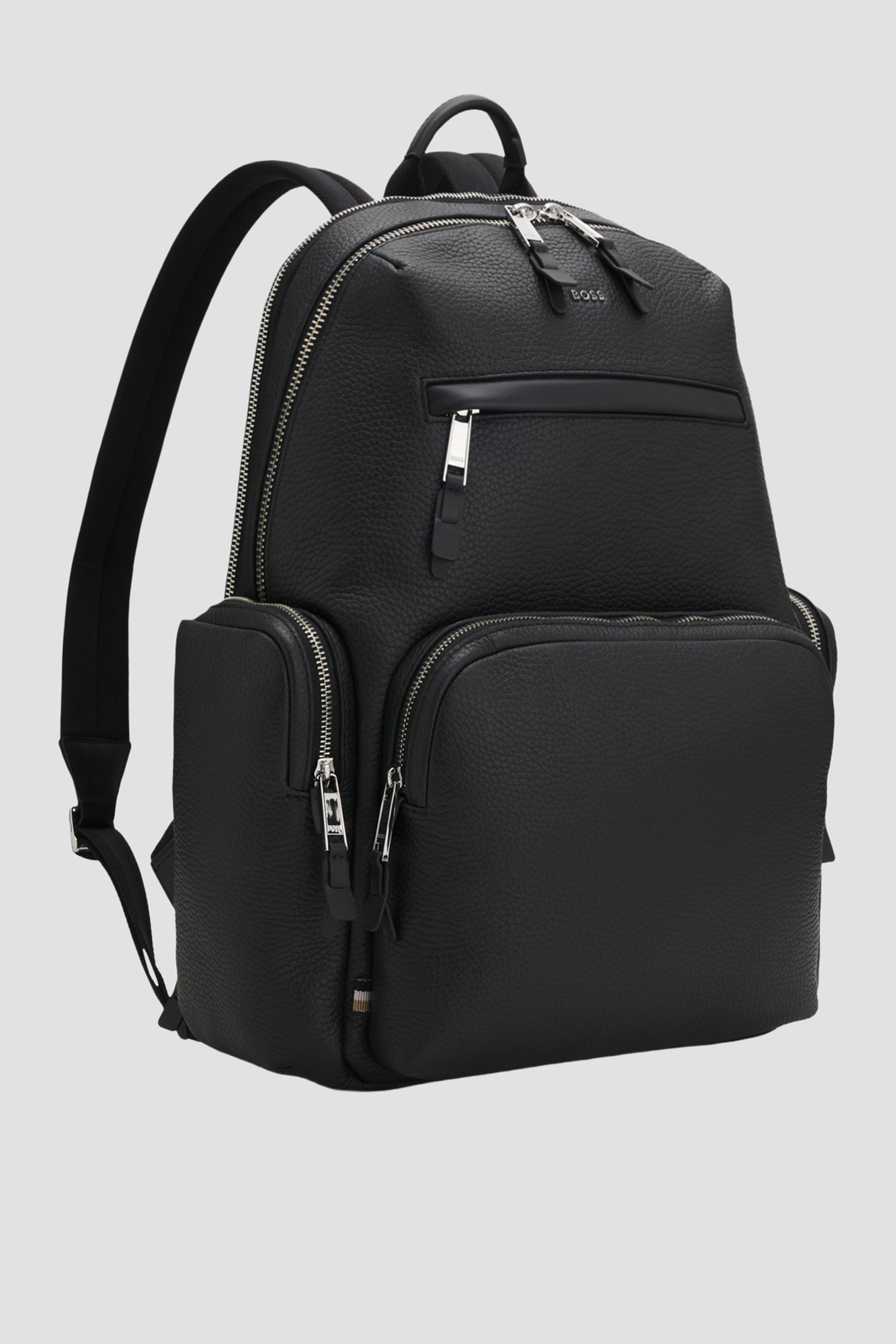 Мужской черный кожаный рюкзак BOSS 50552436;001