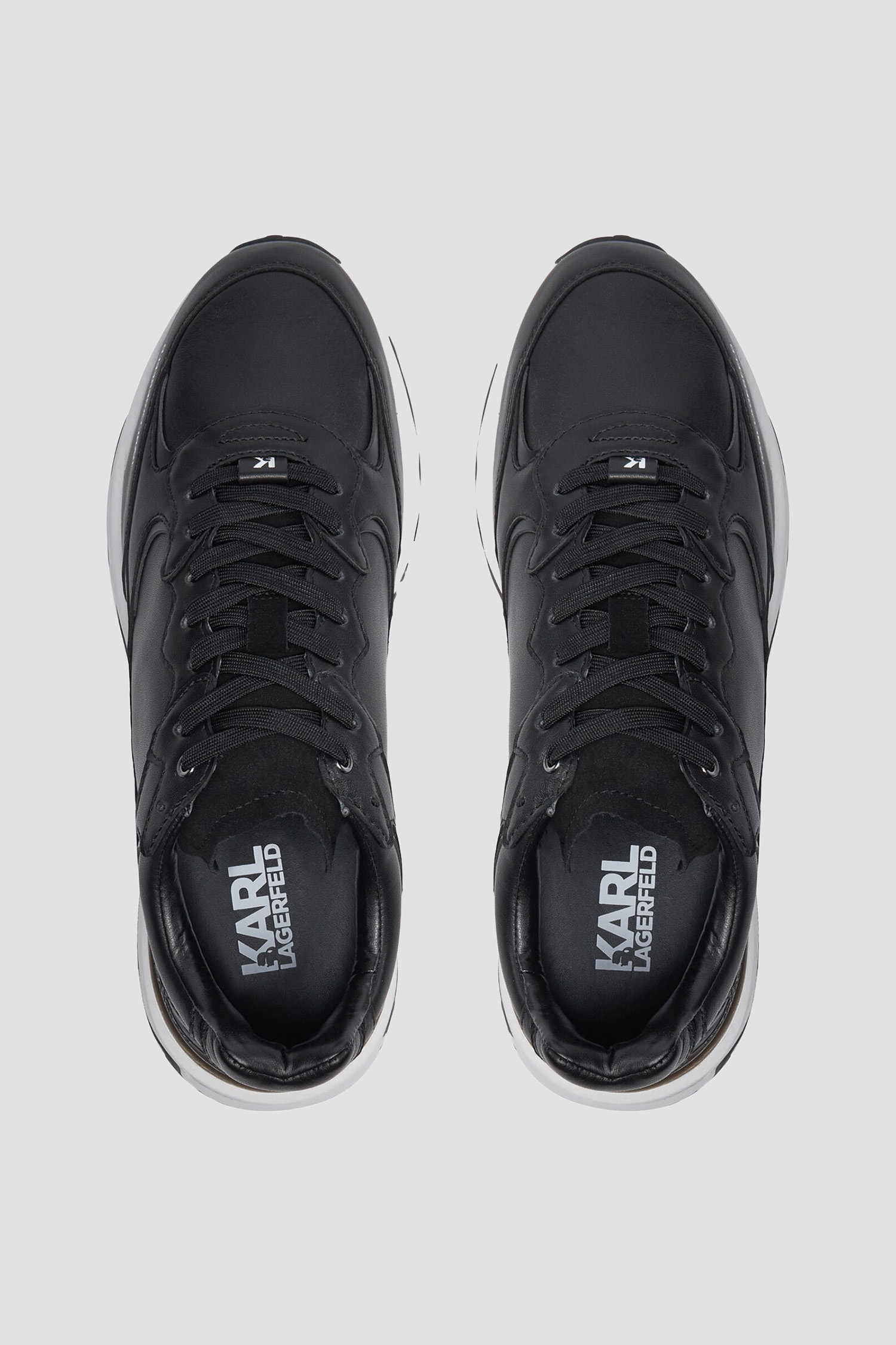 Мужские черные кожаные кроссовки Karl Lagerfeld 543470.855036;990