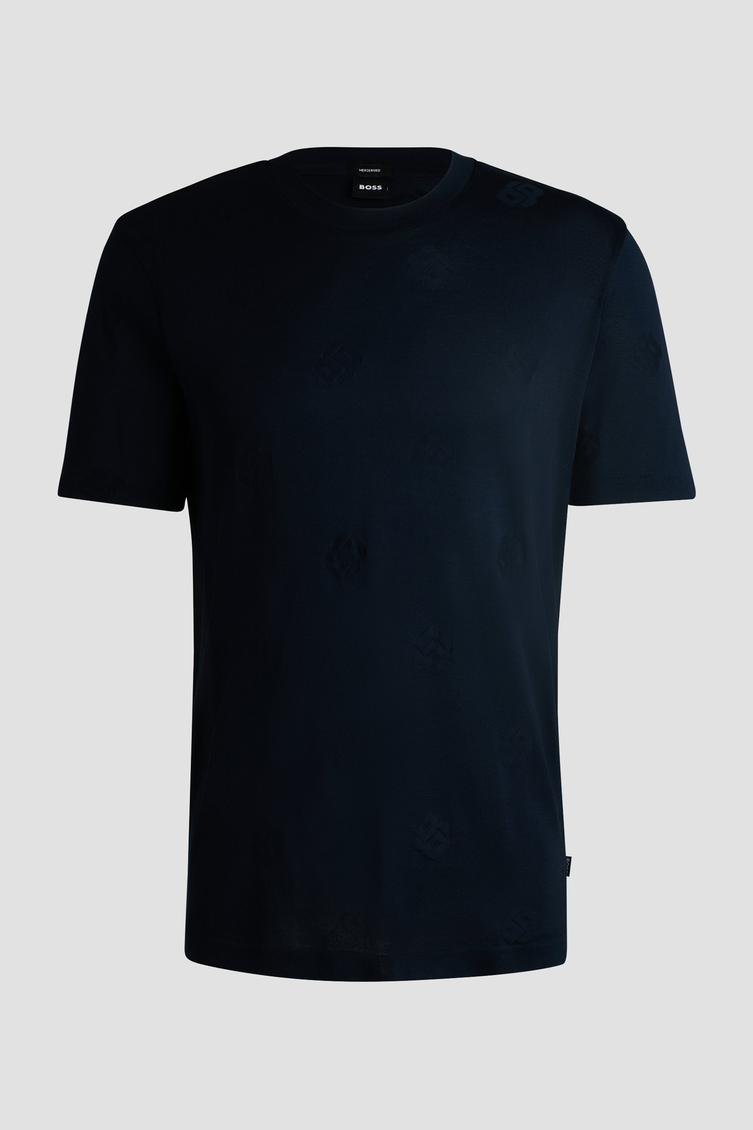 Мужская темно-синяя футболка с узором BOSS 50532753;404