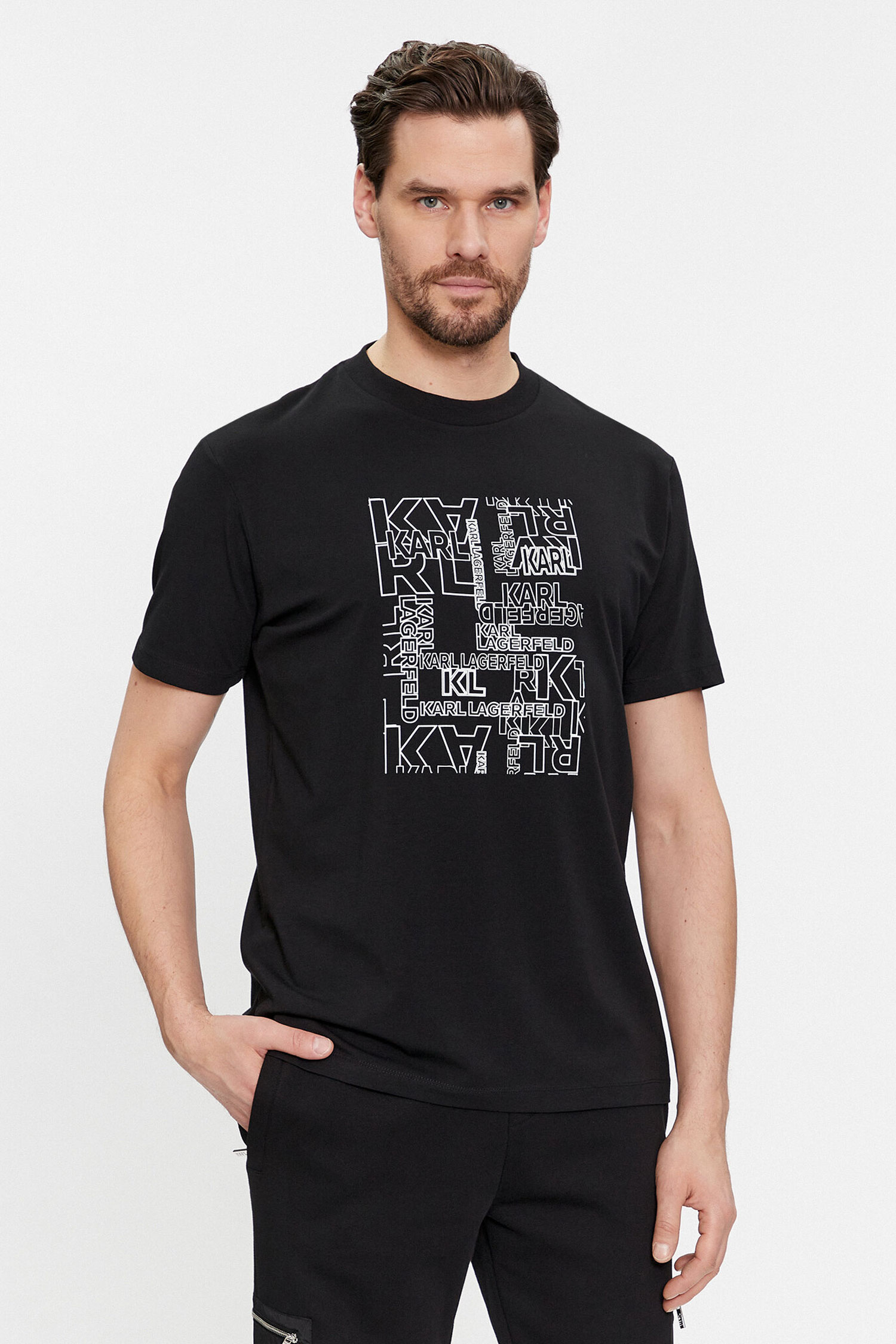 Чоловіча чорна футболка Karl Lagerfeld 541221.755061;990