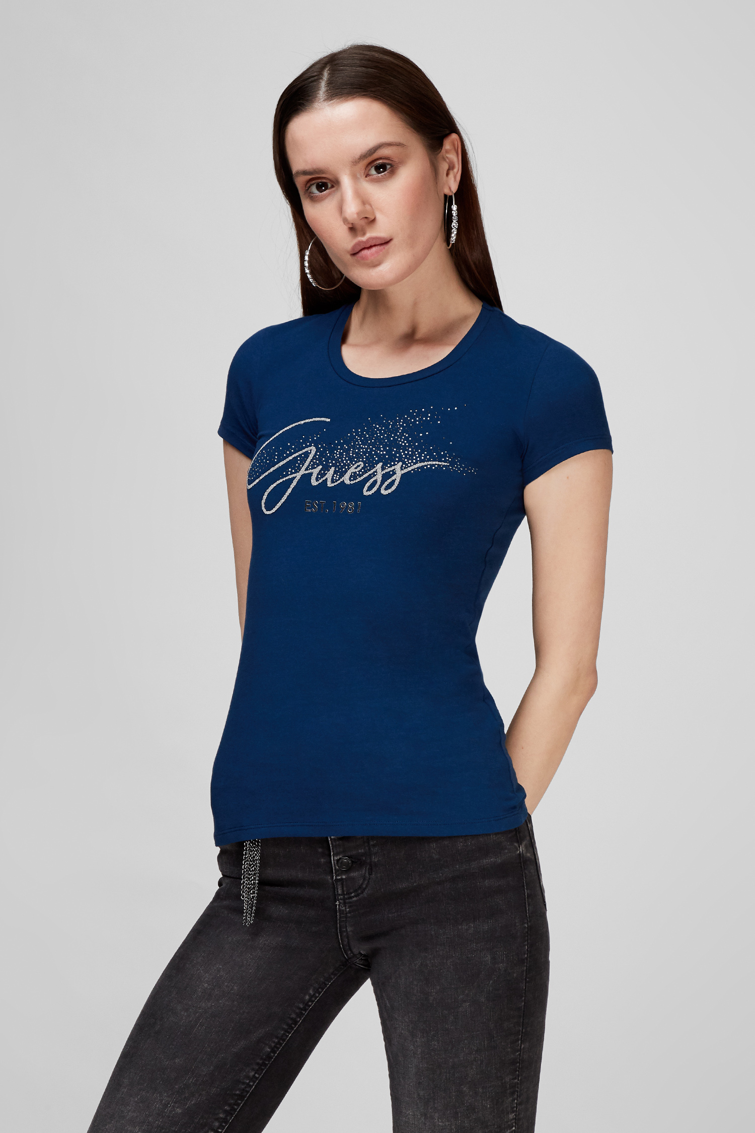 Женская синяя футболка Guess W2RI04.J1300;G7HR