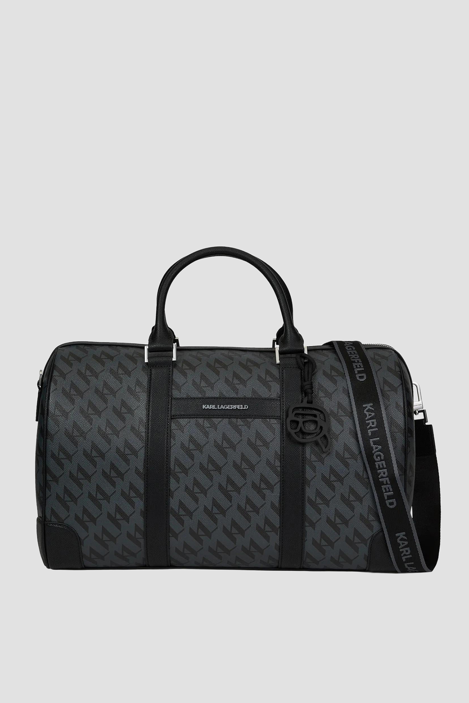 Чоловіча темно-сіра дорожня сумка з візерунком Karl Lagerfeld B3M30255;999