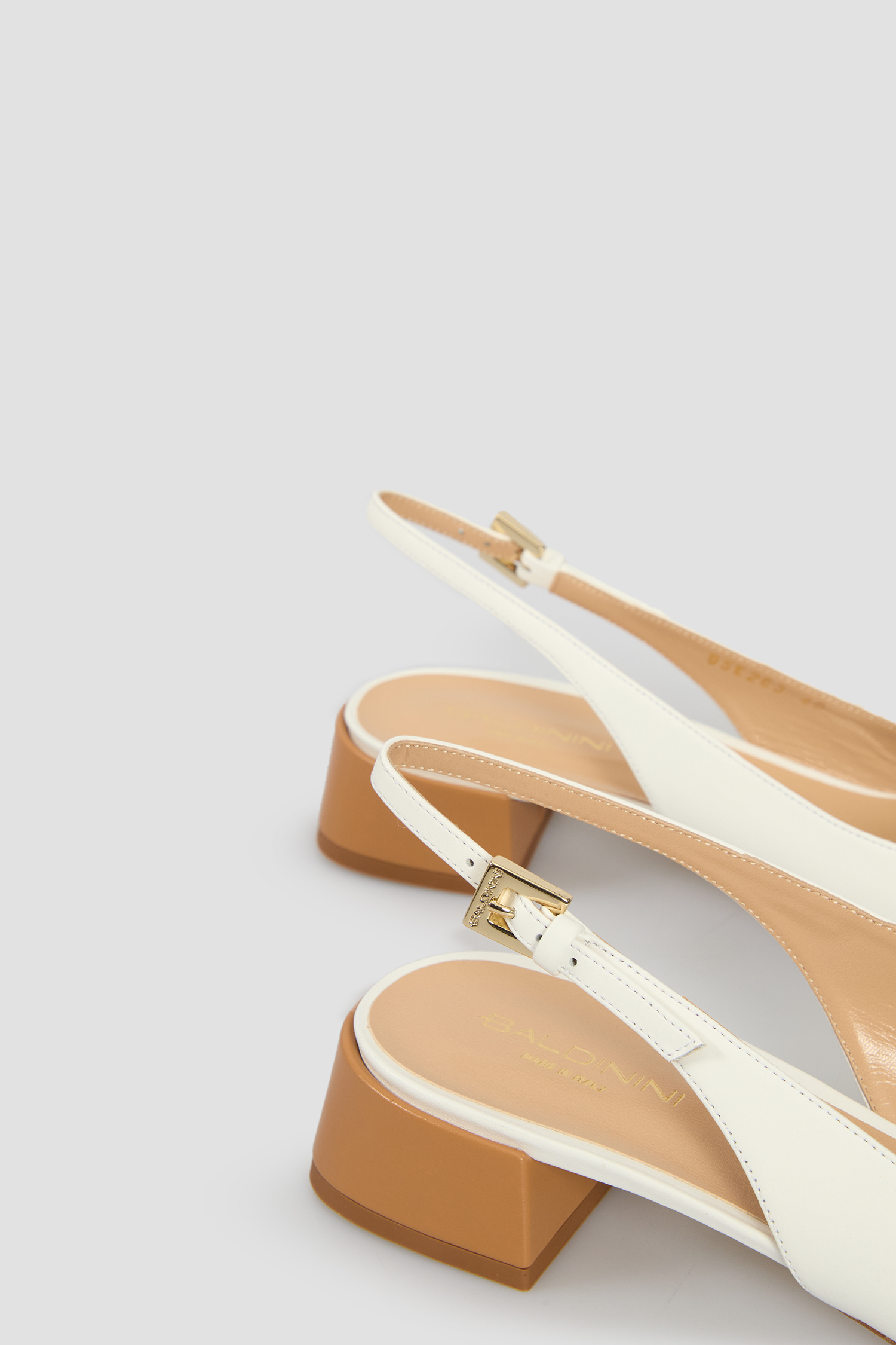 Женские белые кожаные слингбэки BALDININI D5E263P3VITE;TNWH