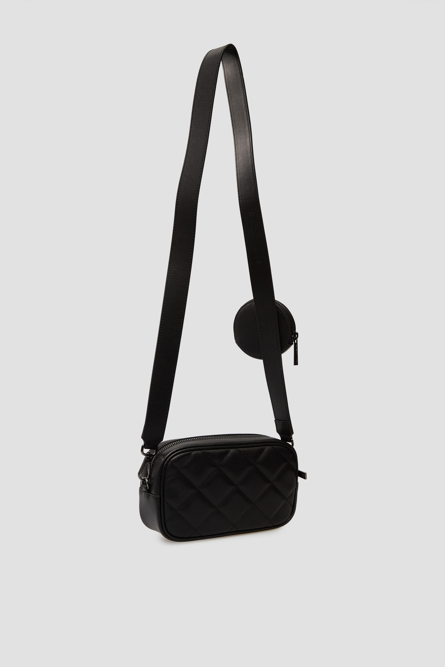 Жіноча чорна шкіряна сумка BALDININI B6B450XXTRAP;0002