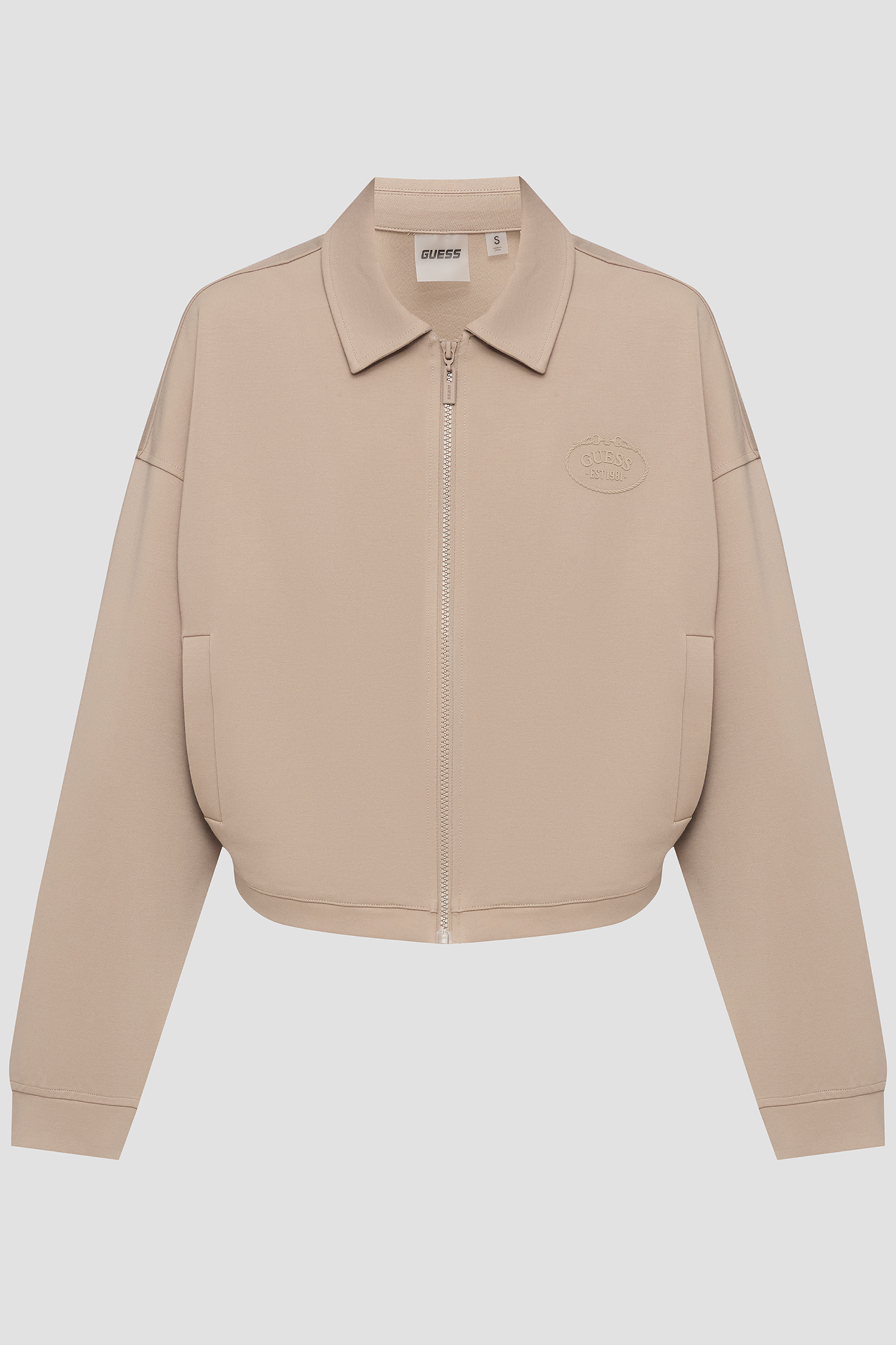 Жіноча бежева спортивна кофта Guess V6RQ17.KD822;G1O3