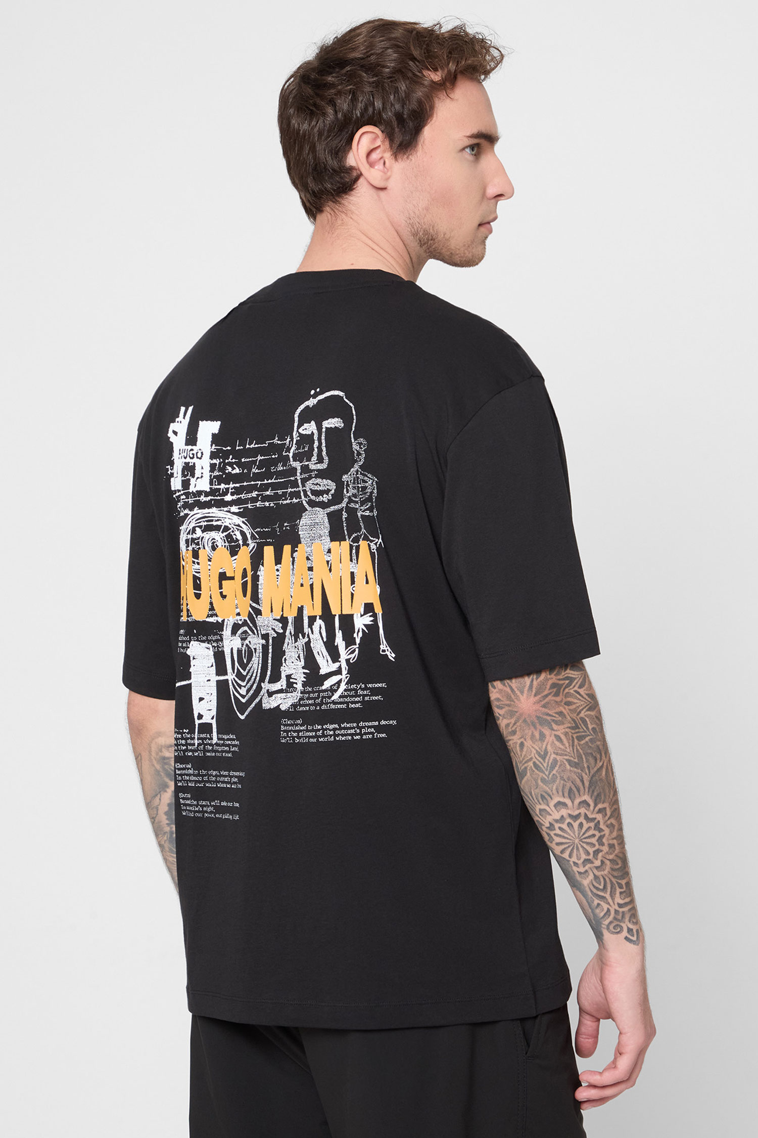 Мужская черная футболка HUGO BLUE 50543483;001