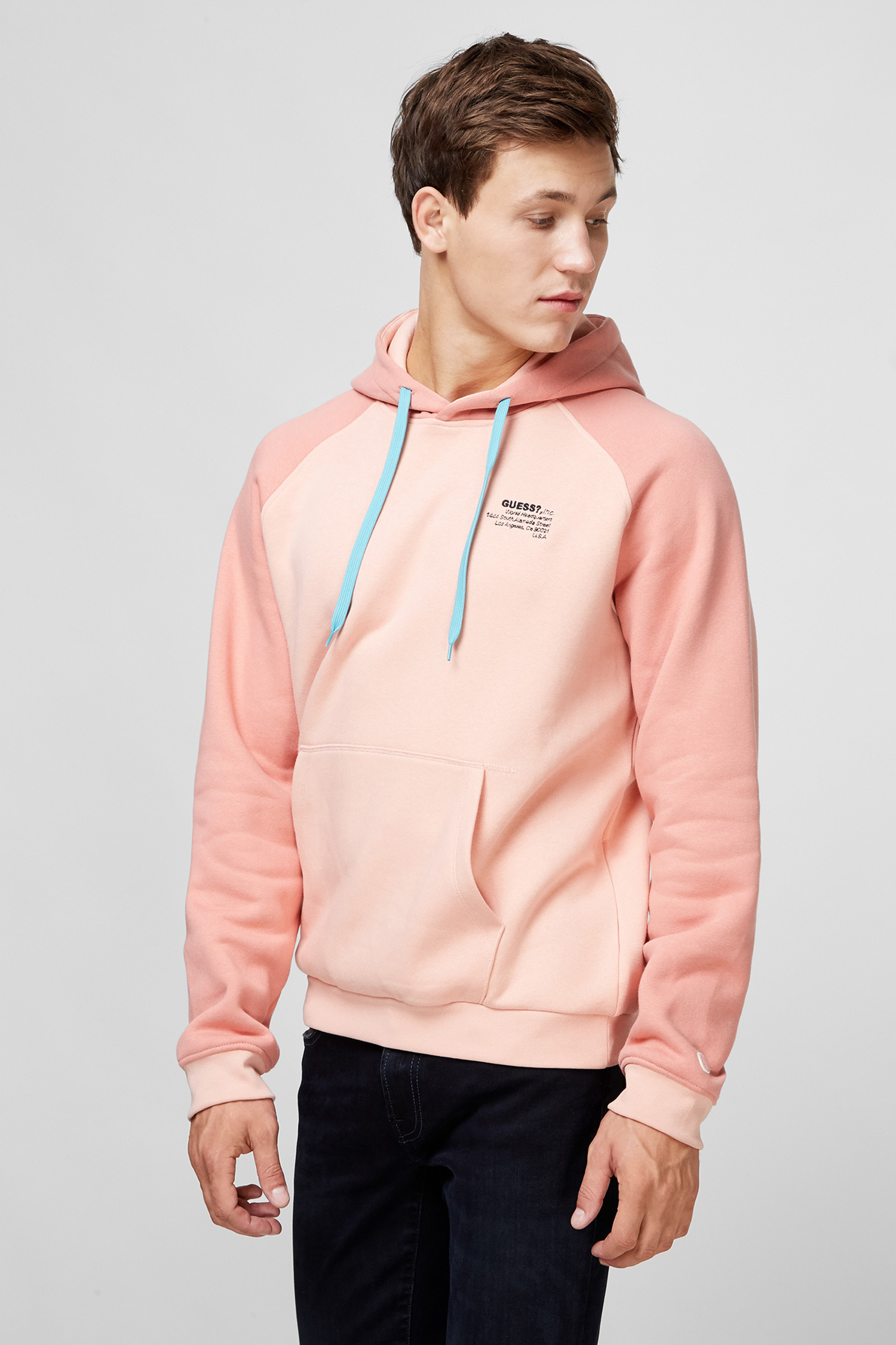 Мужское розовое худи Guess M0YQ54.K9V31;G6IT — Ultrashop