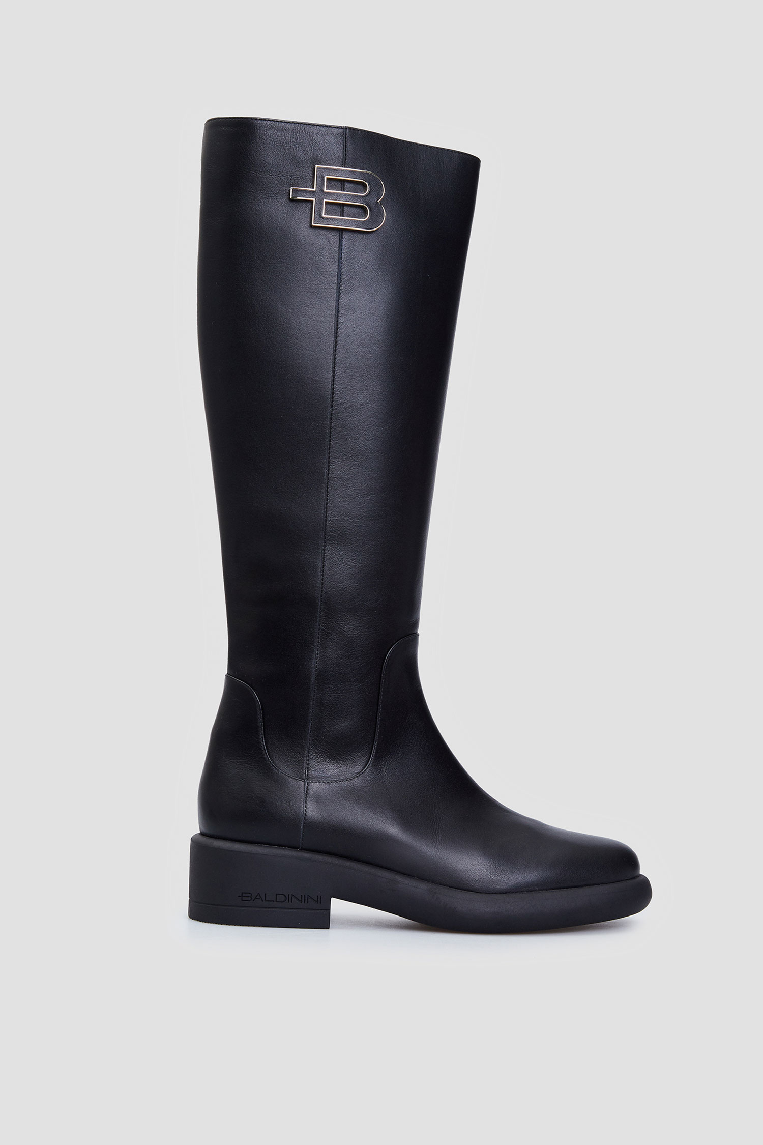 Женские черные кожаные ботфорты BALDININI D5B028P1VITE;0000