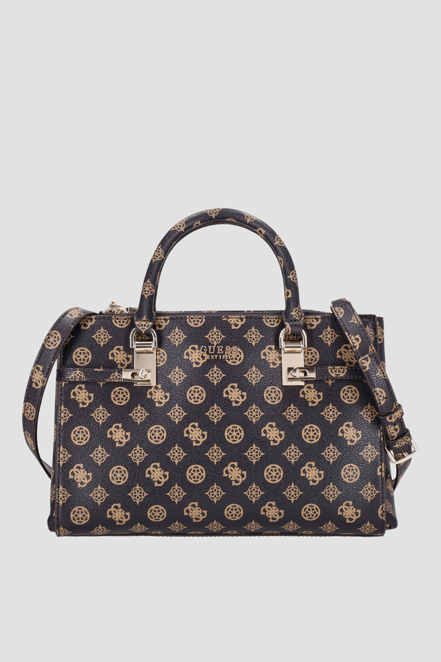 Жіноча темно-коричнева сумка з візерунком Guess HWPG92.26060;MLO