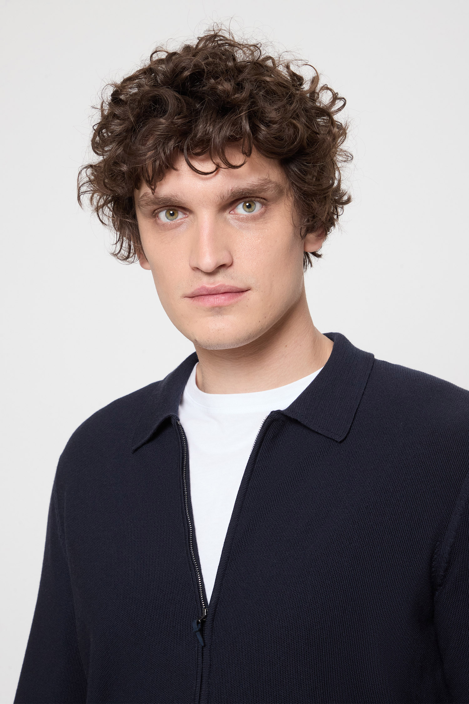 Мужской темно-синий шерстяной кардиган BOSS 50543272;404