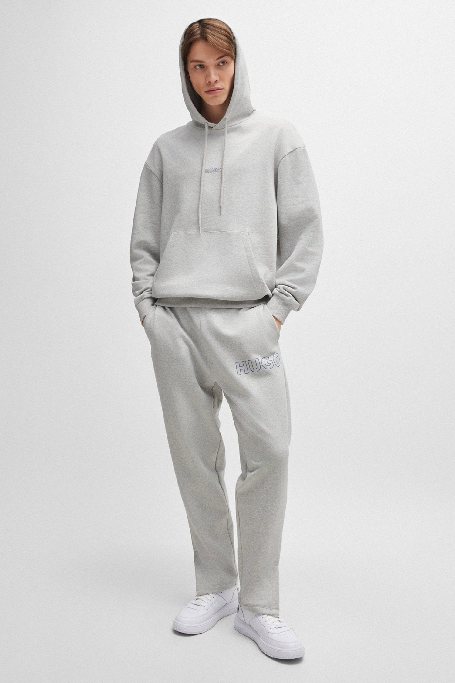 Мужское серое худи HUGO BLUE 50516997;082
