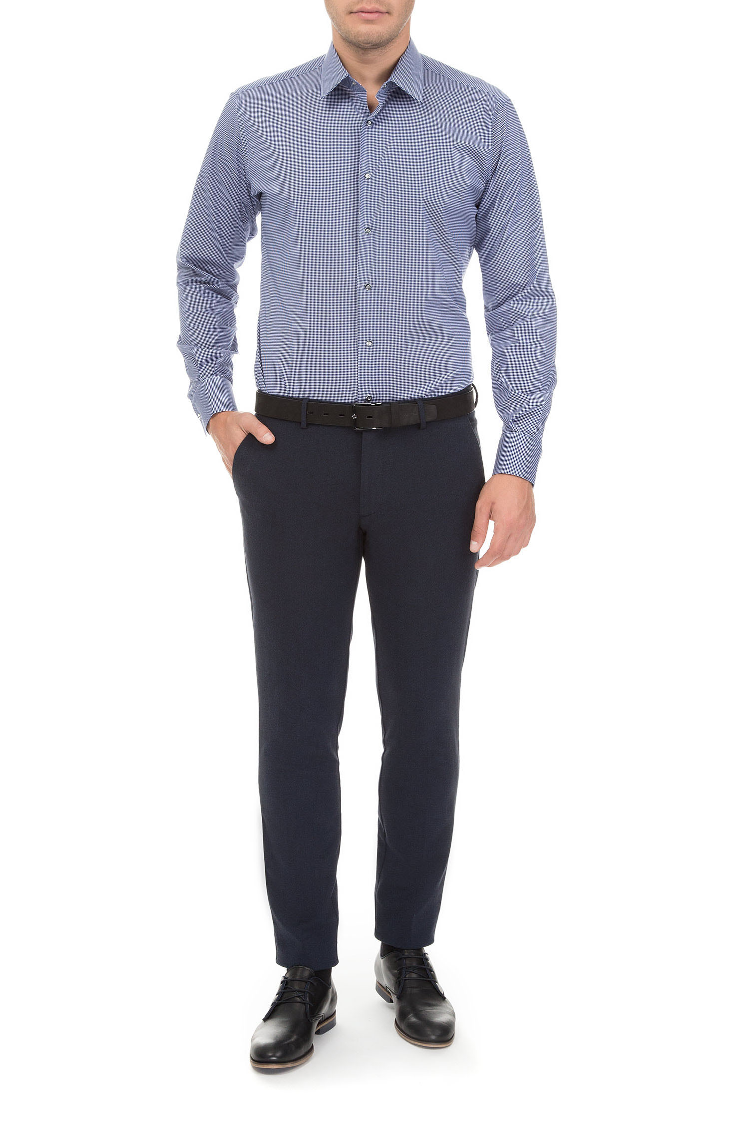 Мужская синяя рубашка с узором Karl Lagerfeld 582602.605000;690