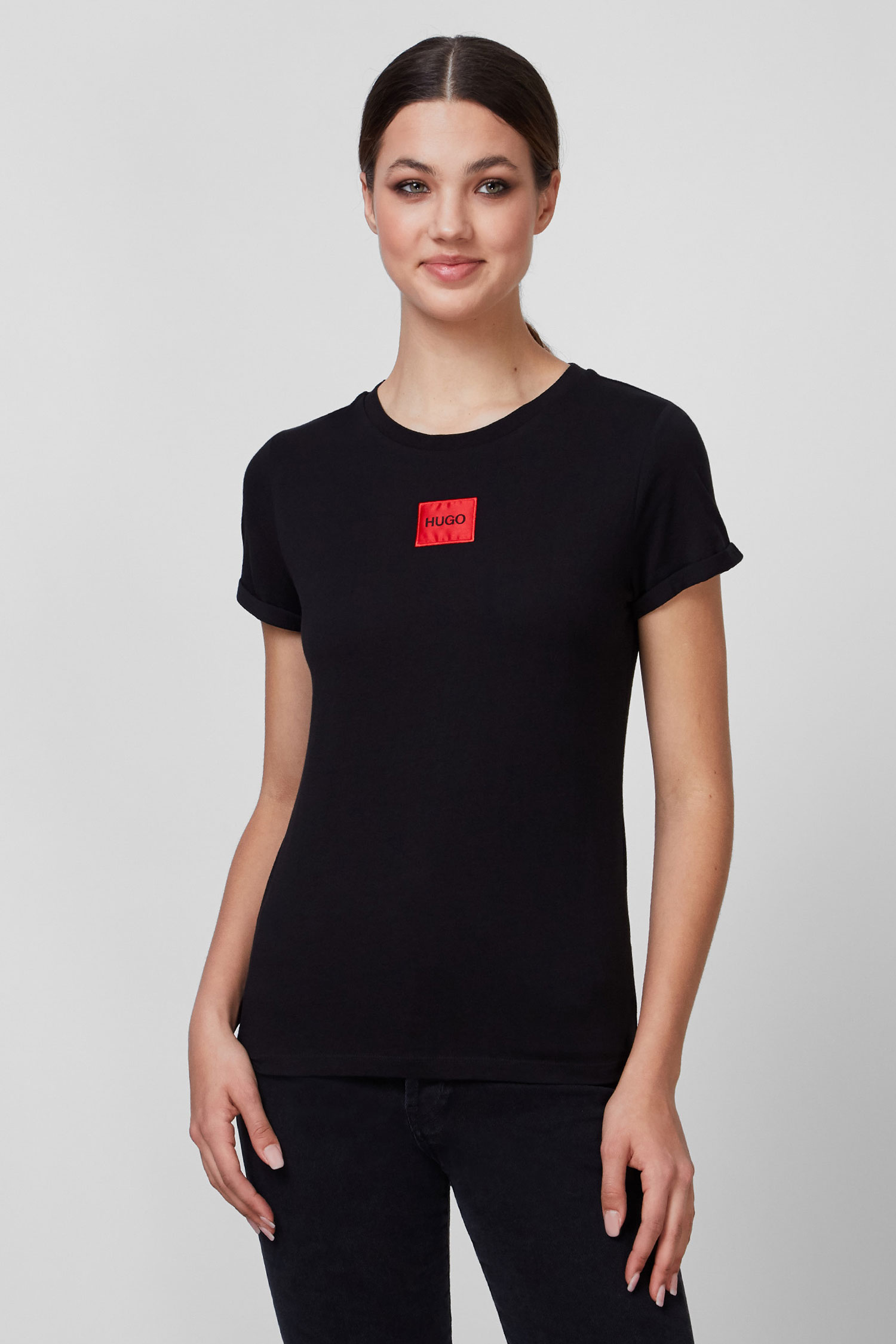 Женская черная футболка HUGO 50456008;001