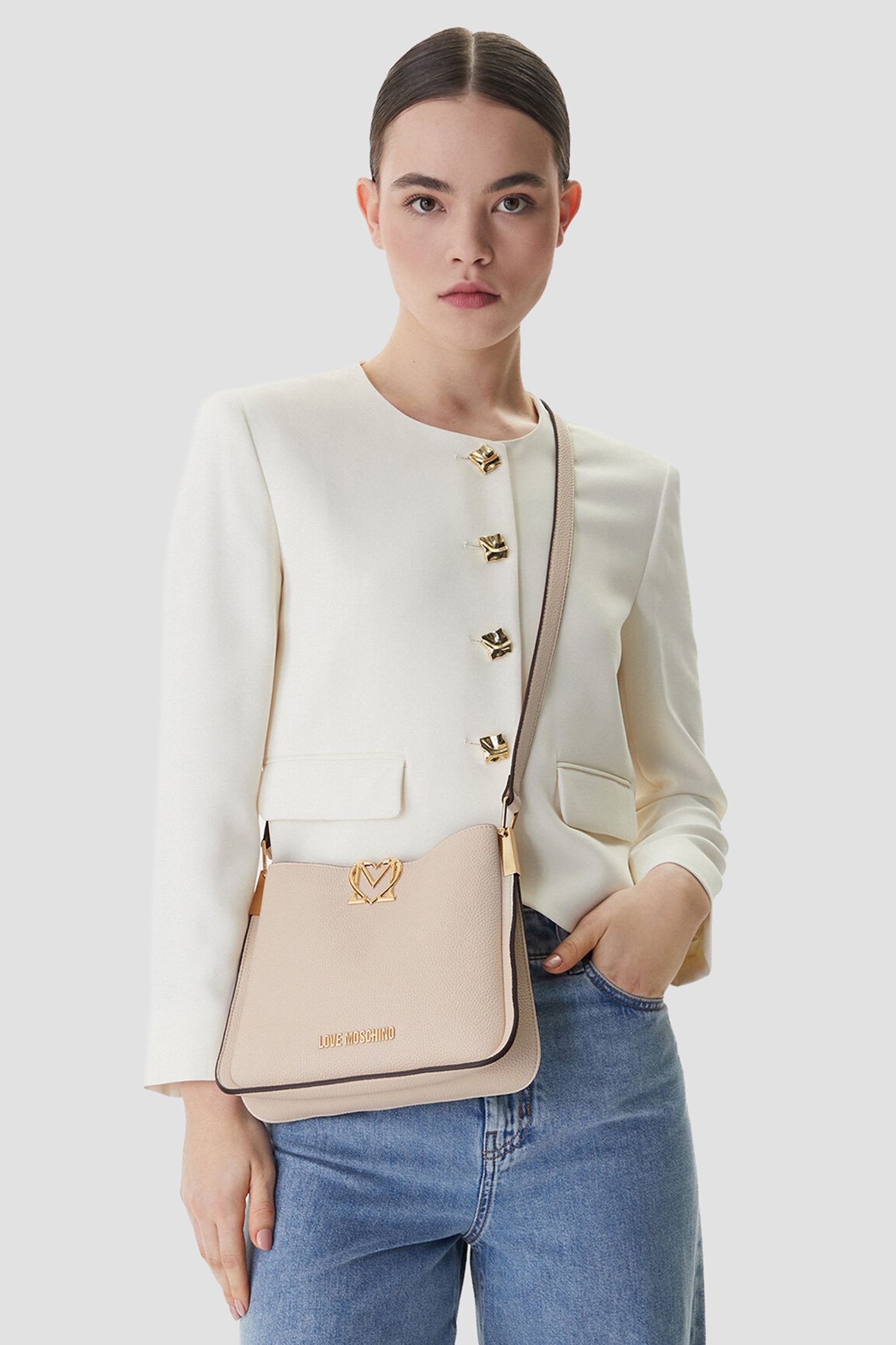 Жіноча бежева сумка Moschino JC4127PP1O.LM0;110