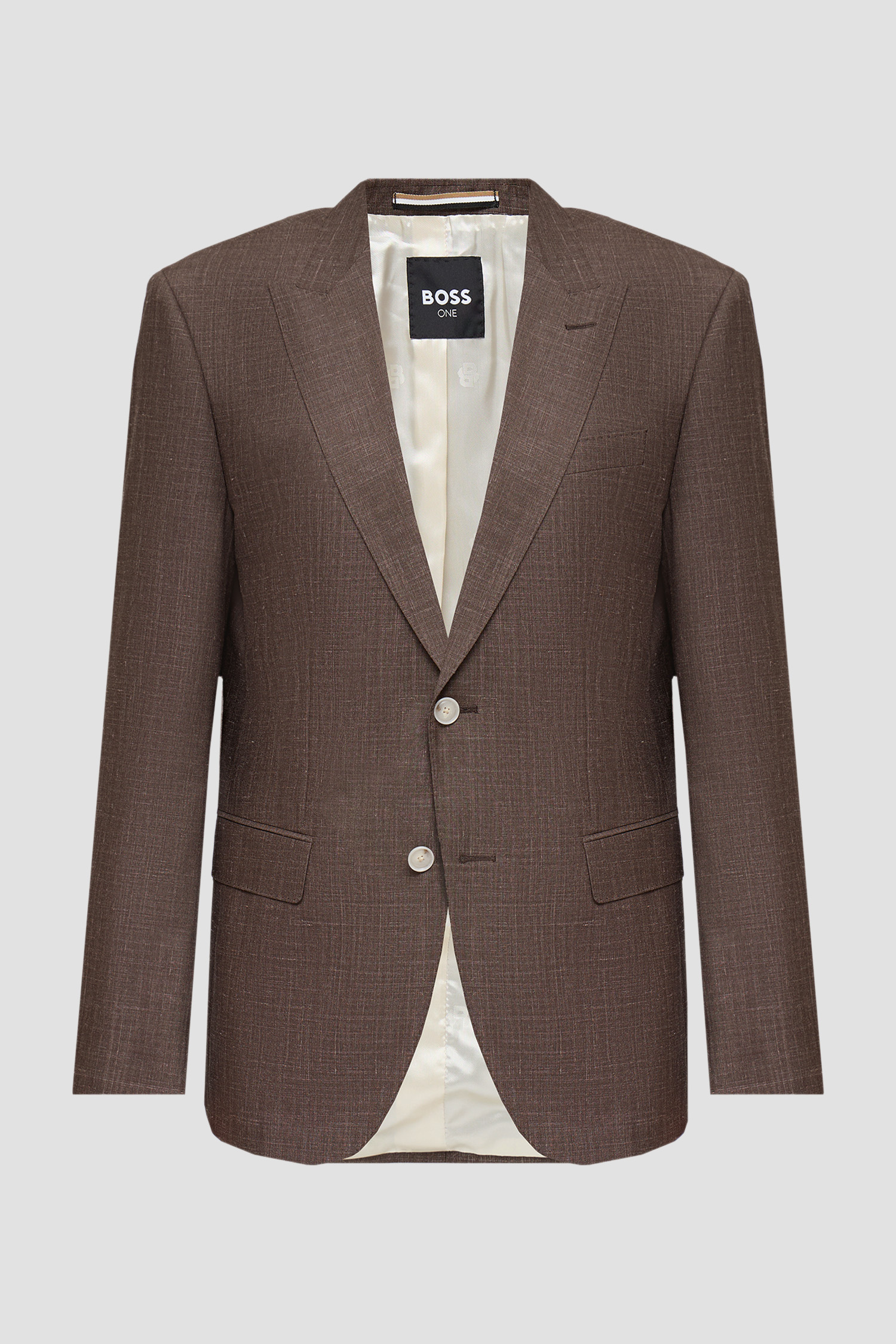 Мужской коричневый шерстяной пиджак BOSS 50562604;207