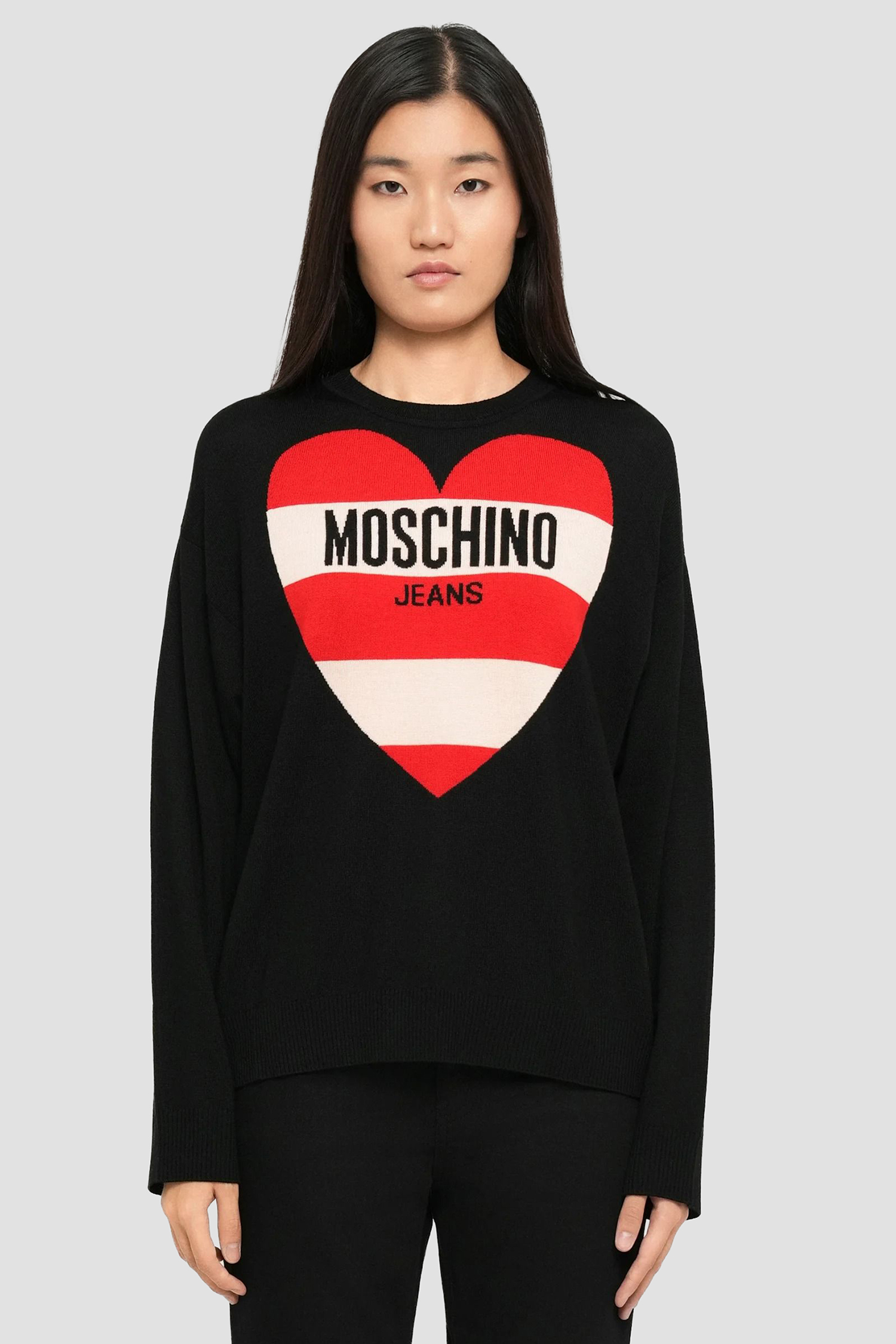 Женский черный шерстяной джемпер Moschino A0938.8212;4555