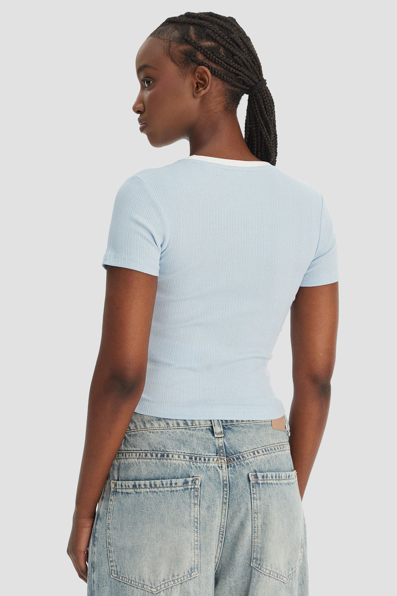 Женская голубая футболка Guess Jeans W6GPA9.KF641;G7K2