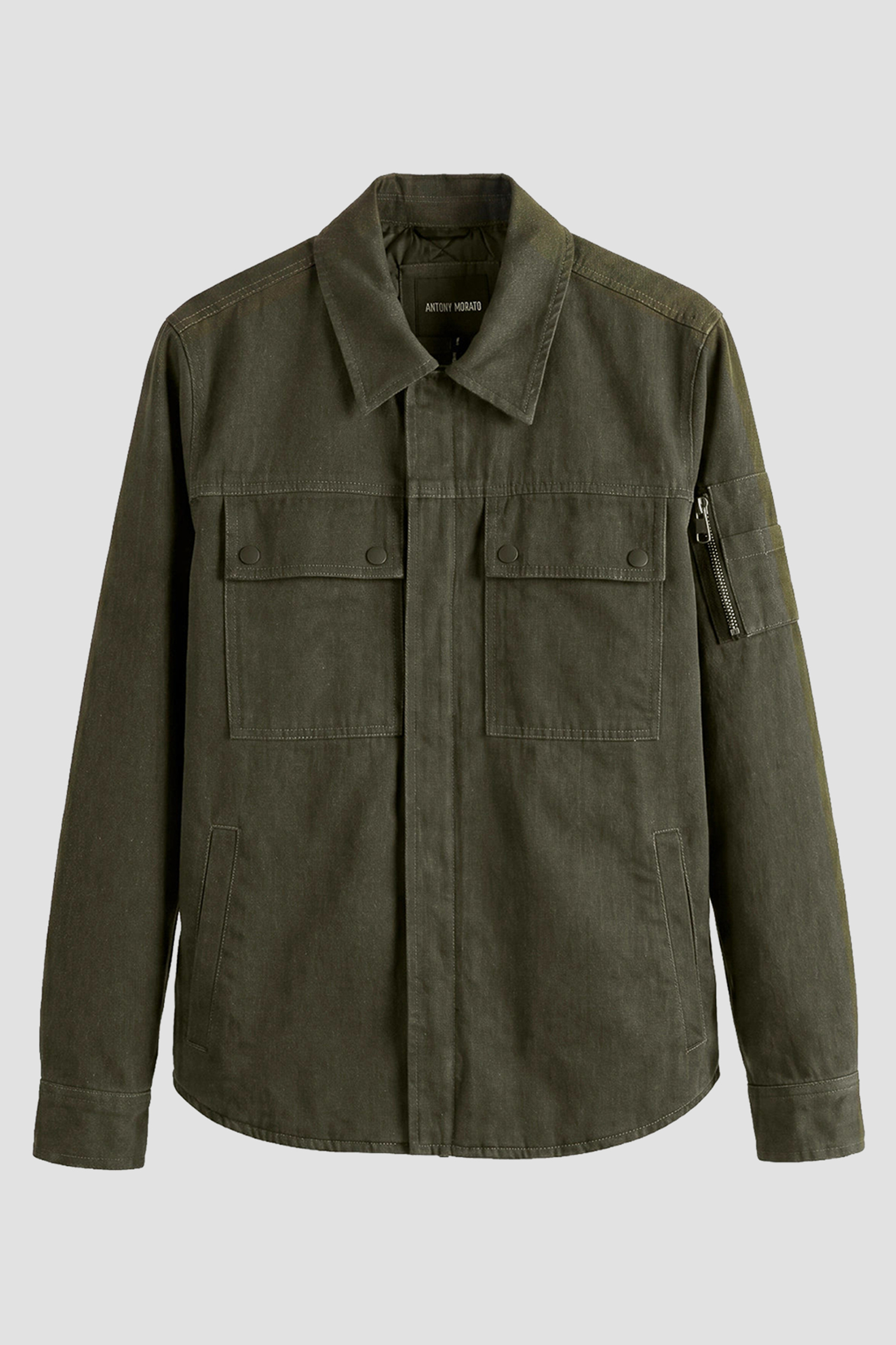 Мужская оливковая джинсовая куртка Antony Morato MMCO00986.FA700172;4088