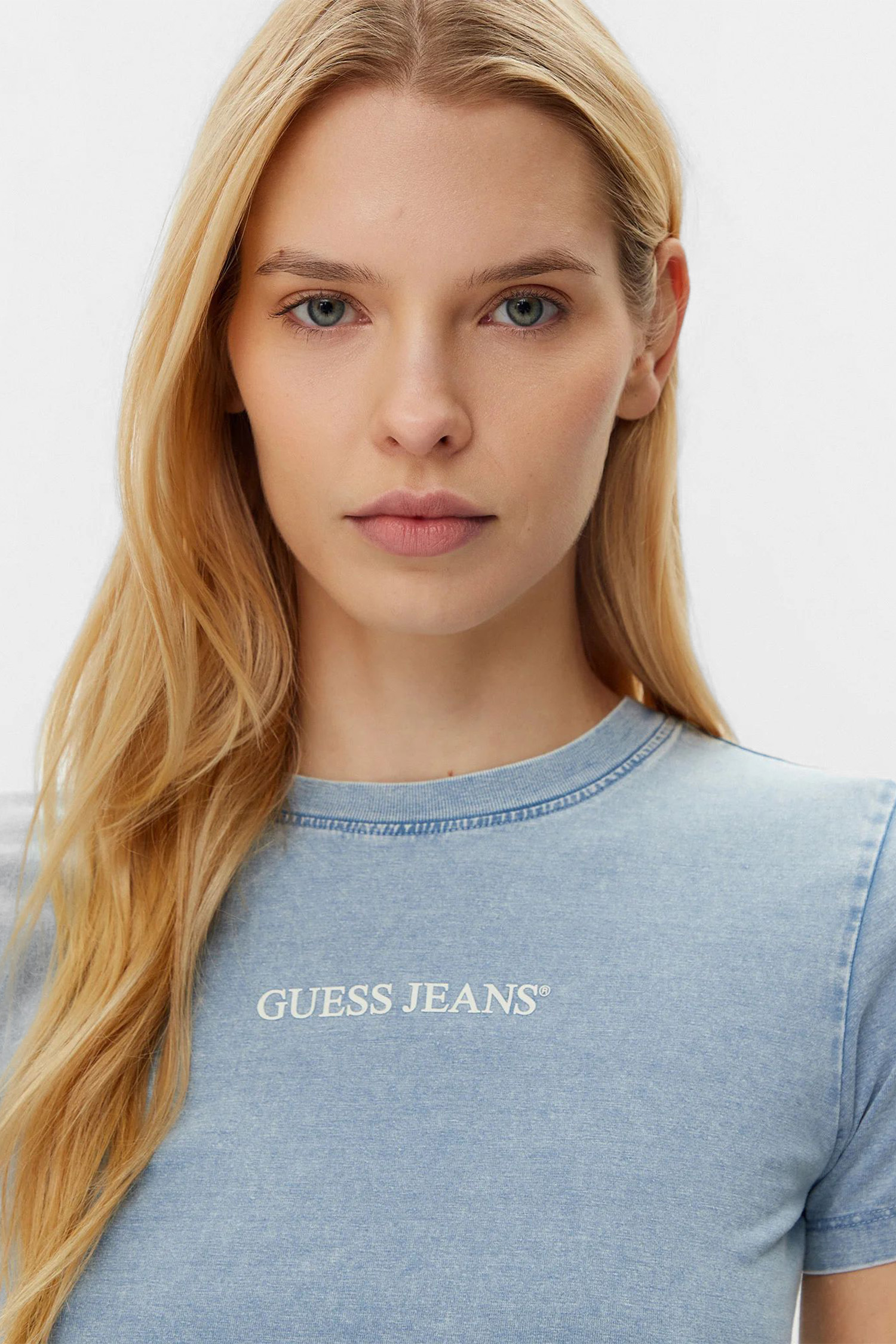 Женская голубая футболка Guess Jeans W5GI41.KCTL1;IDWS