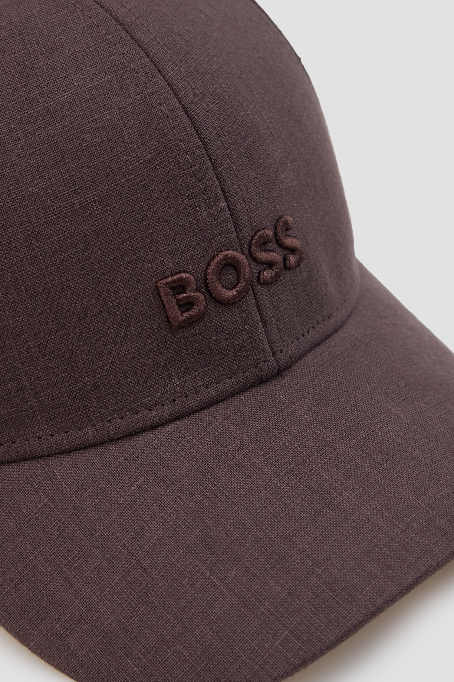 Чоловіча темно-коричнева лляна кепка BOSS 50539422;207