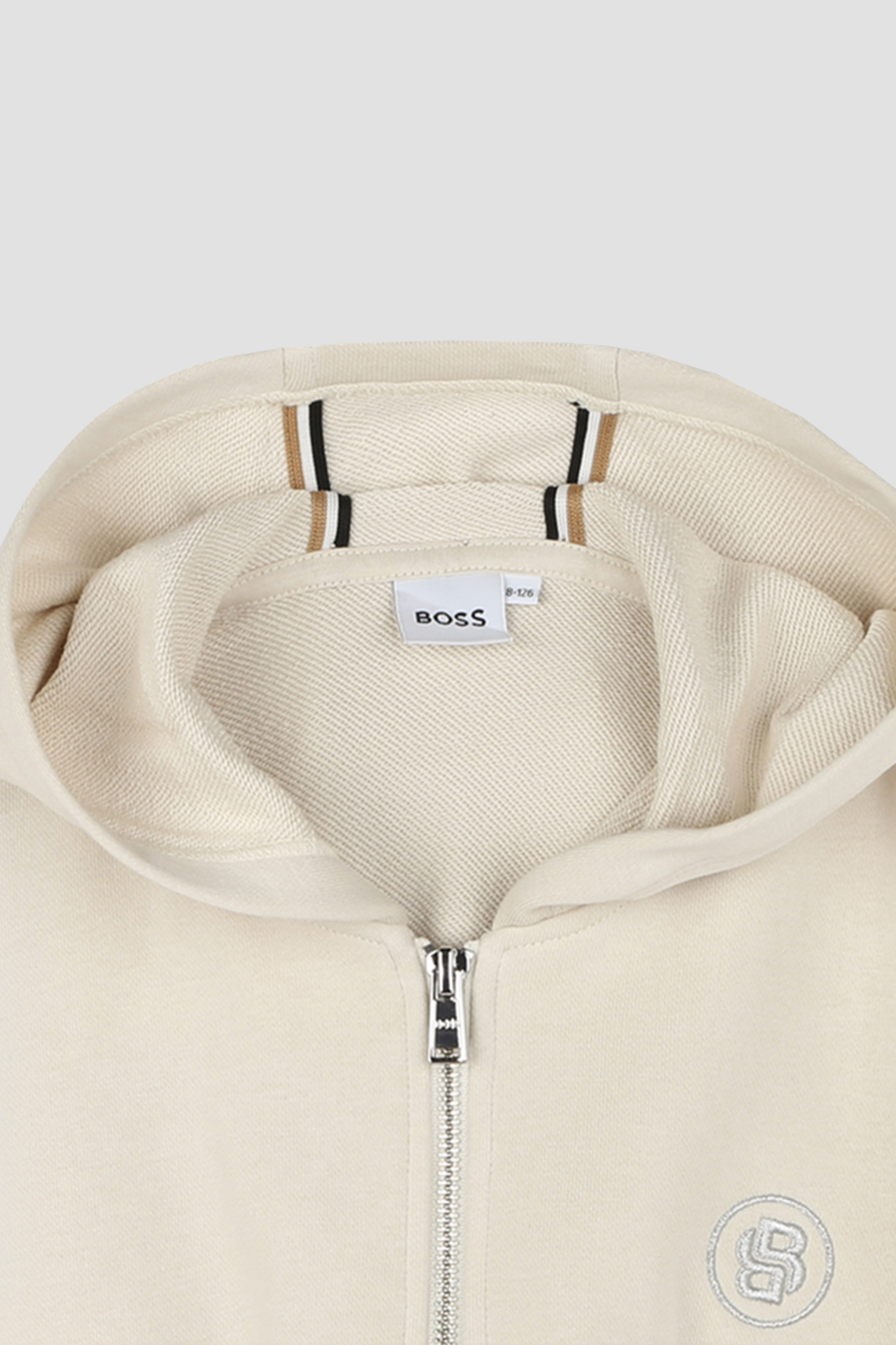 Детская бежевая кофта на молнии BOSS kids J52145;21C
