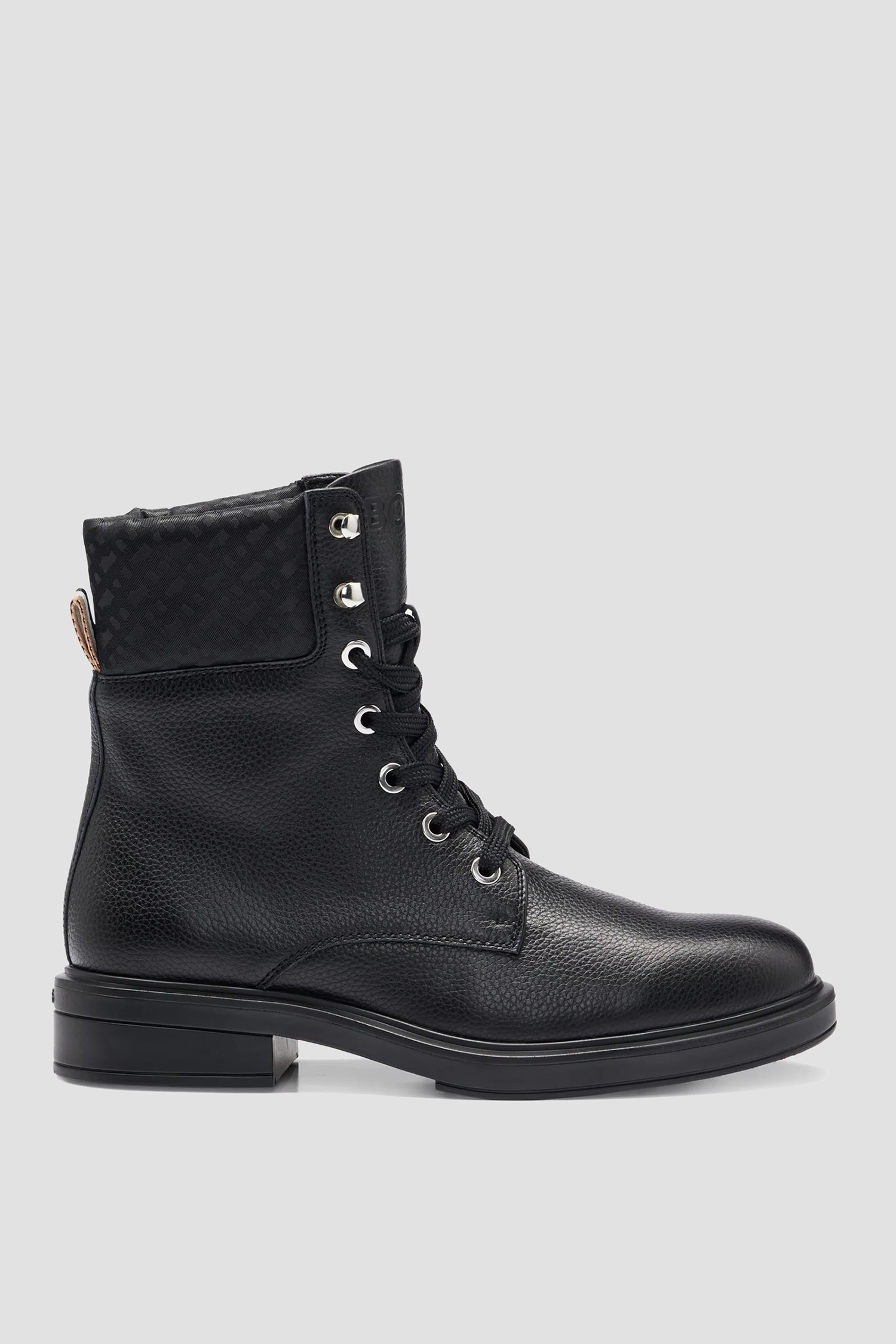 Женские черные кожаные ботинки BOSS 50498809;001