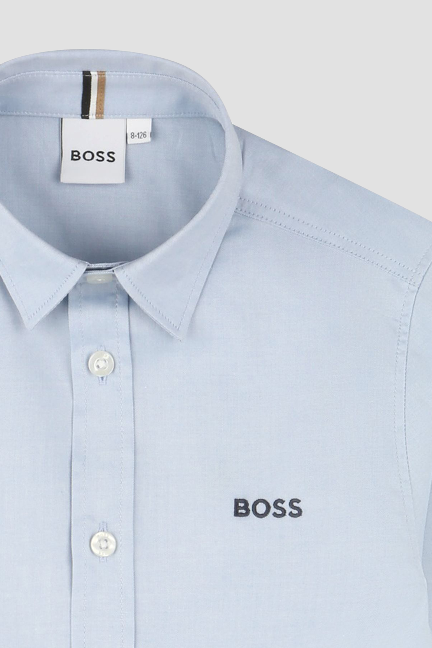 Детская голубая рубашка BOSS kids J52675;77D