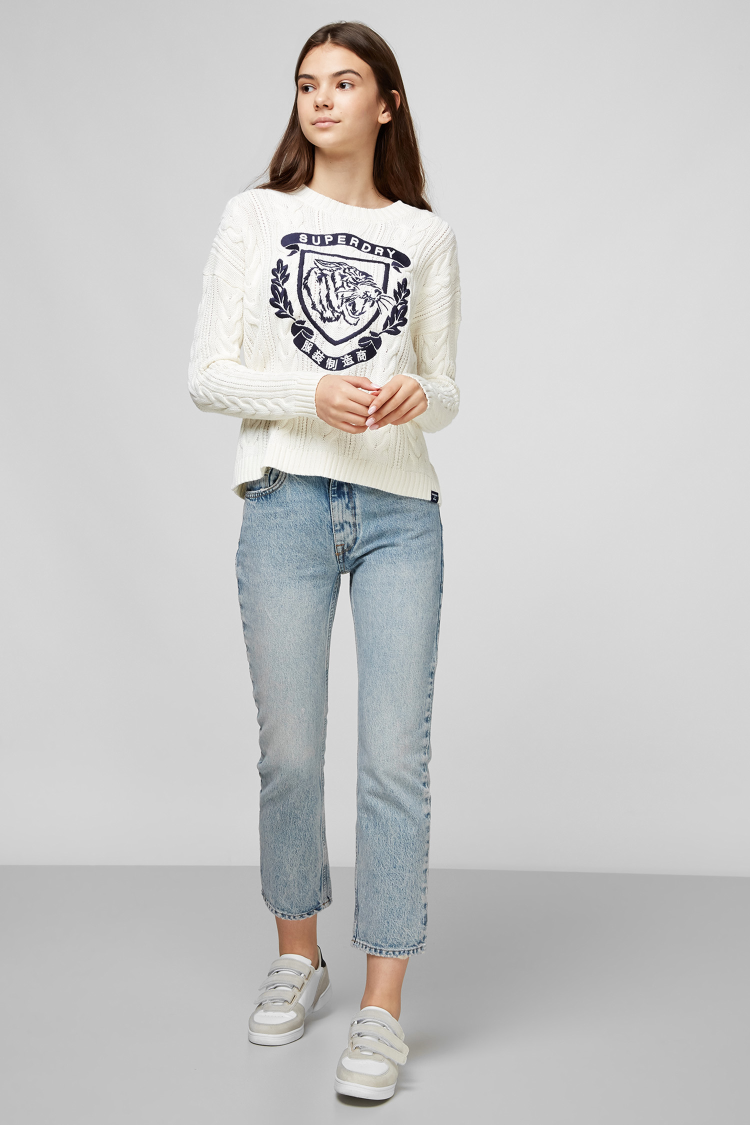 Белый свитер для девушек SuperDry W6110051A;MDU