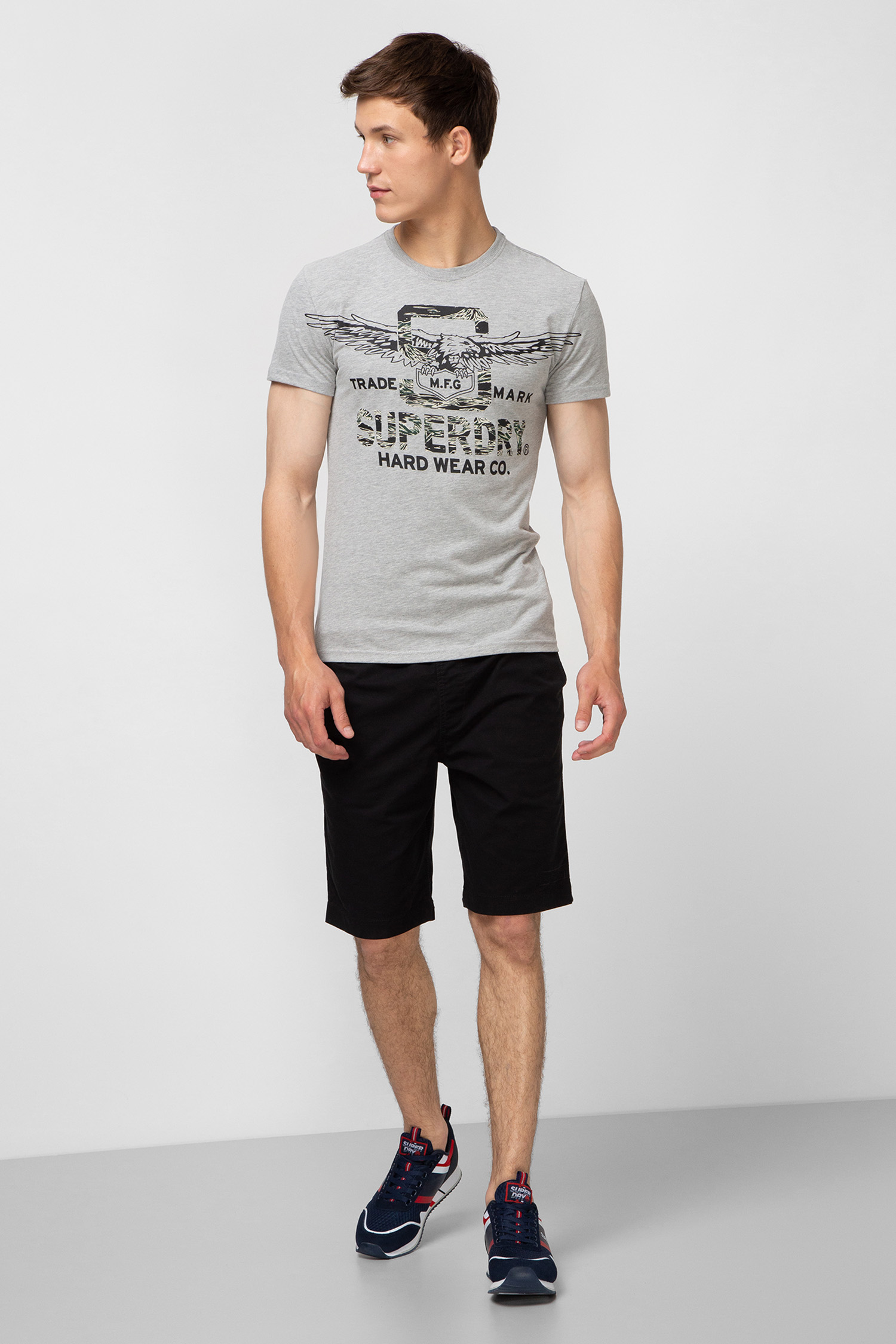 Мужская серая футболка с принтом SuperDry M1010137A;07Q