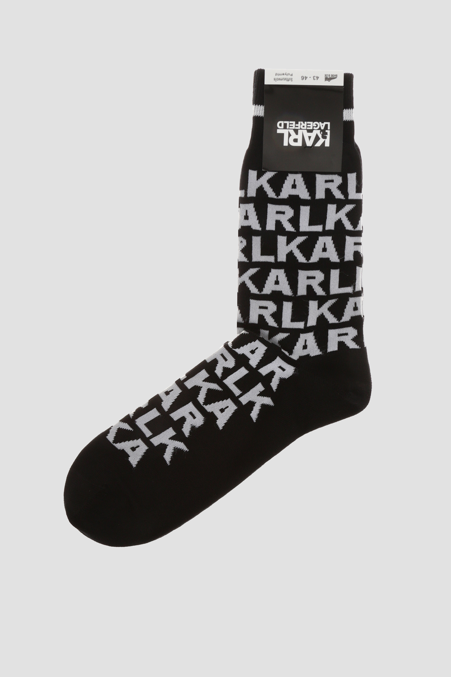 Мужские черные носки с узором Karl Lagerfeld 592101.805509;990