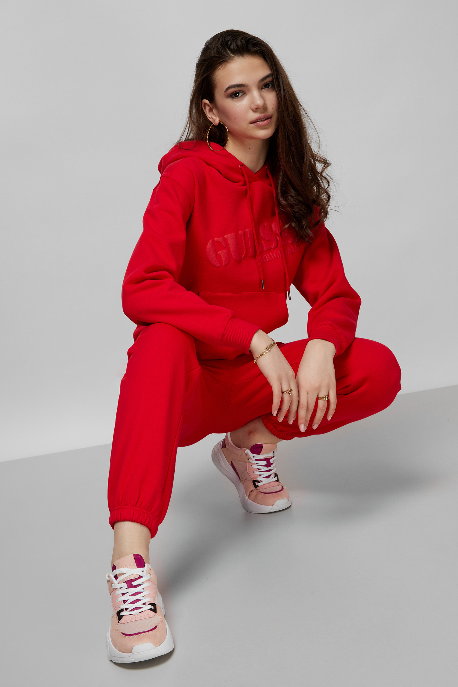 Червоні спортивні штани для дівчат Guess WBRQ01.K9YH4;G592