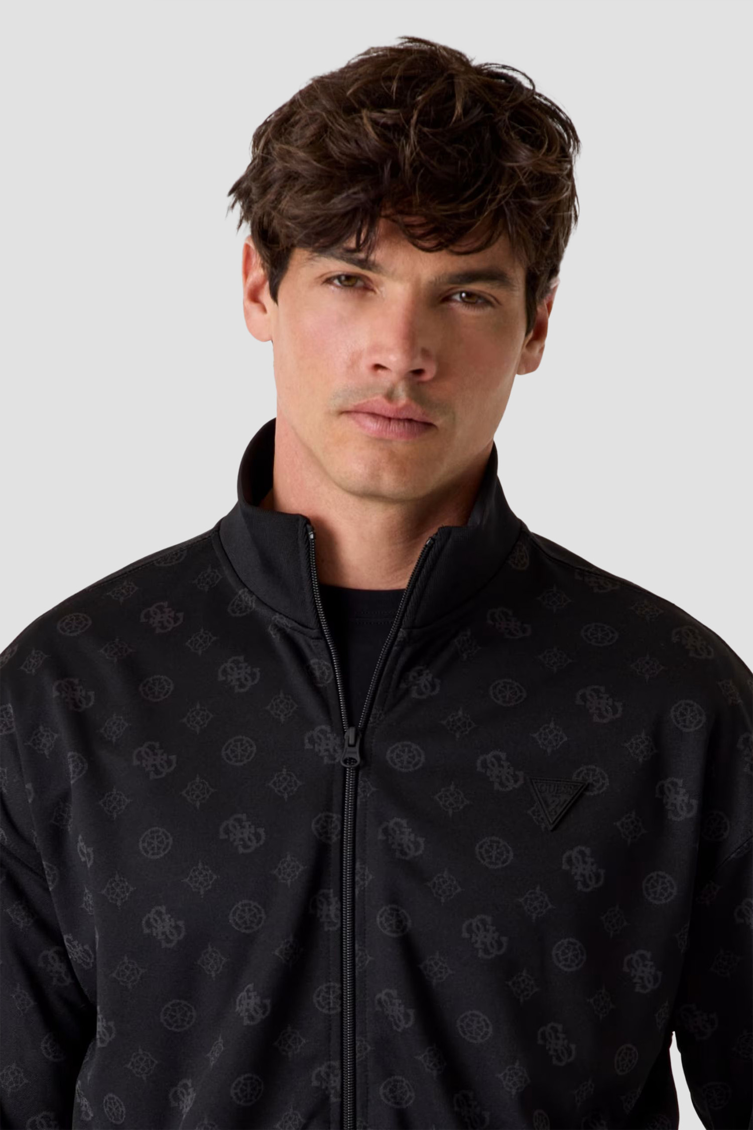Мужская черная спортивная кофта с узором Guess Z6GQ07.K2849;FJCD
