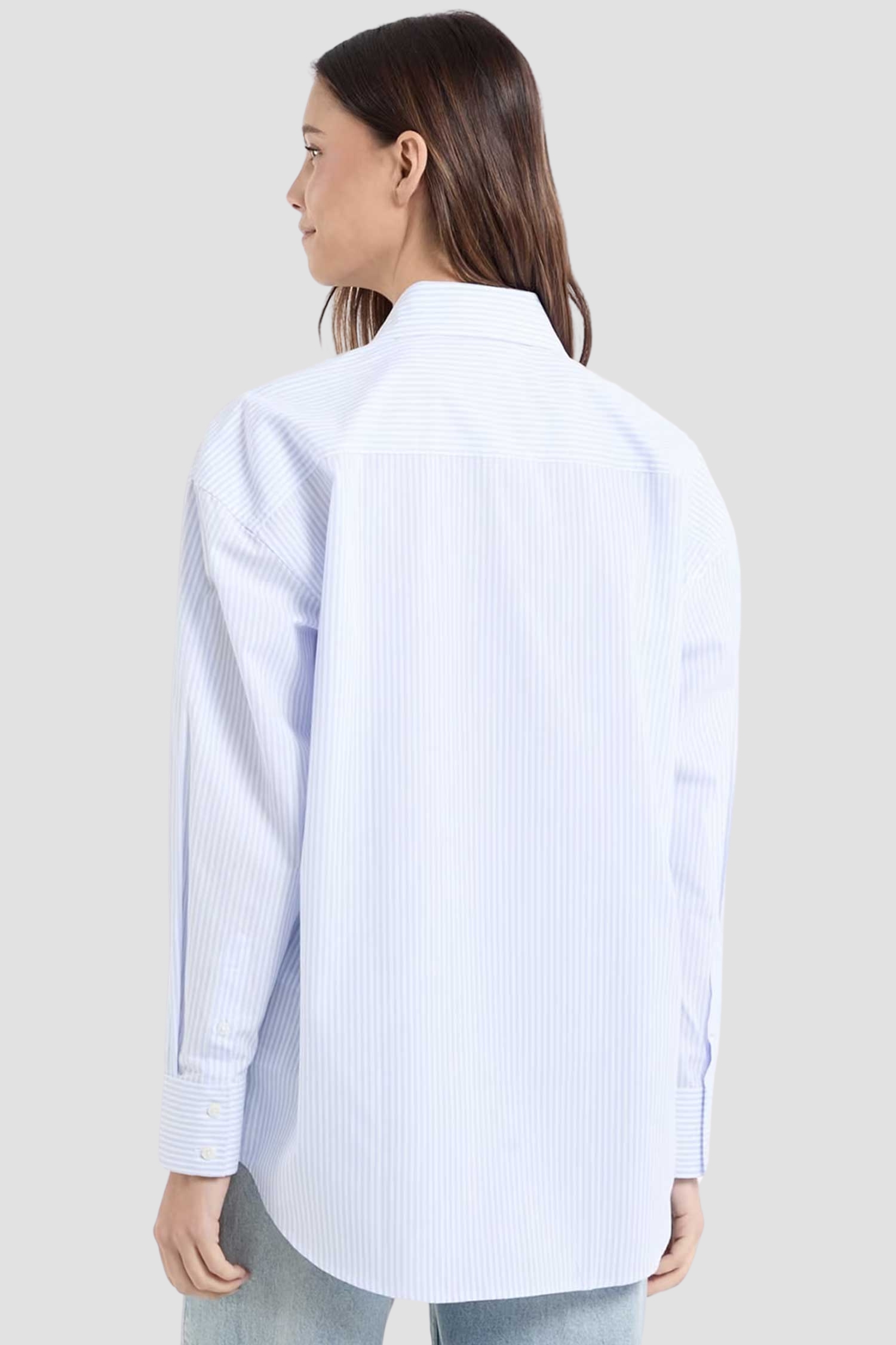 Жіноча блакитна сорочка в смужку Guess Jeans W5RH94.WGZ11;FB9A