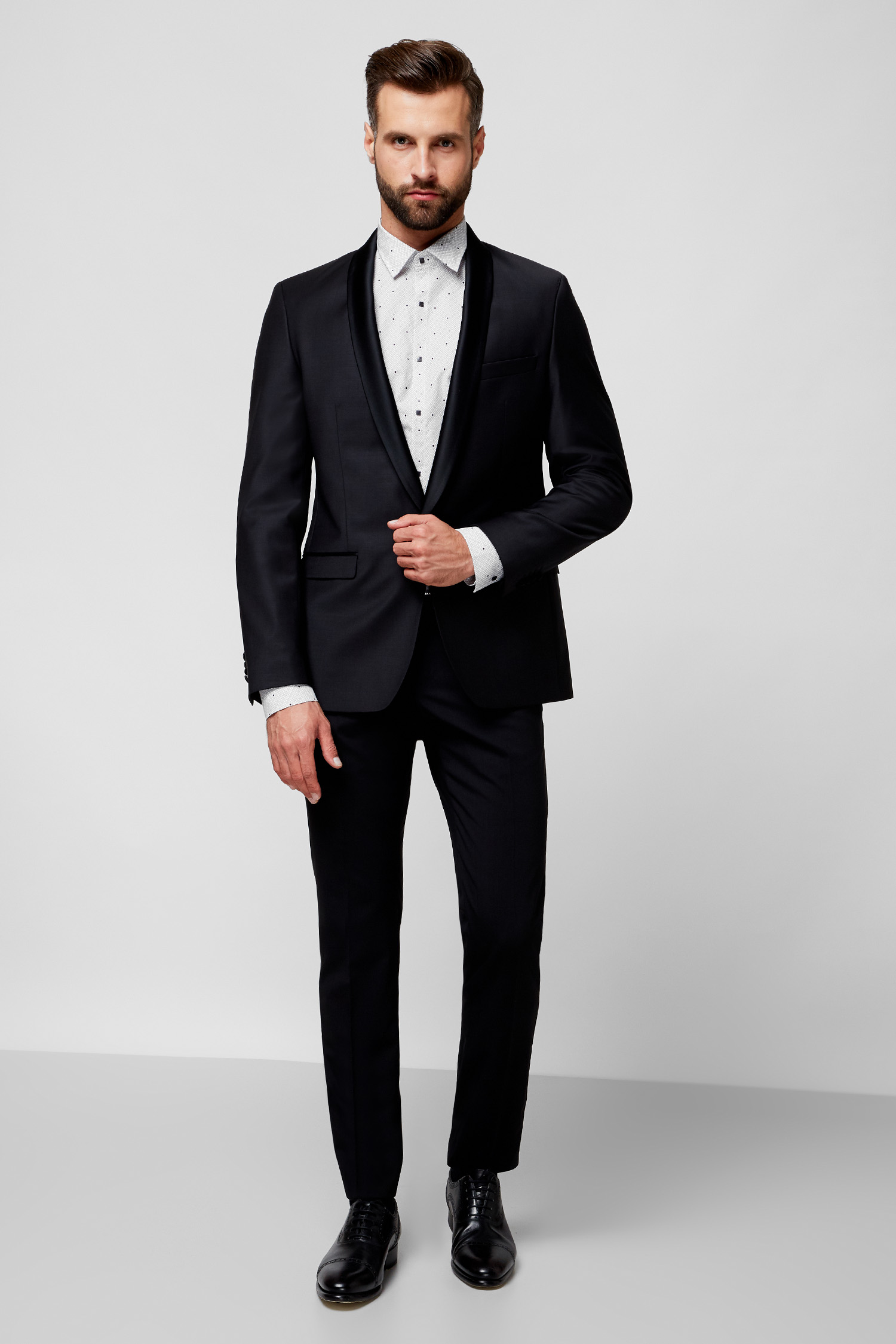 Мужской черный шерстяной пиджак Karl Lagerfeld 500096.155225;990