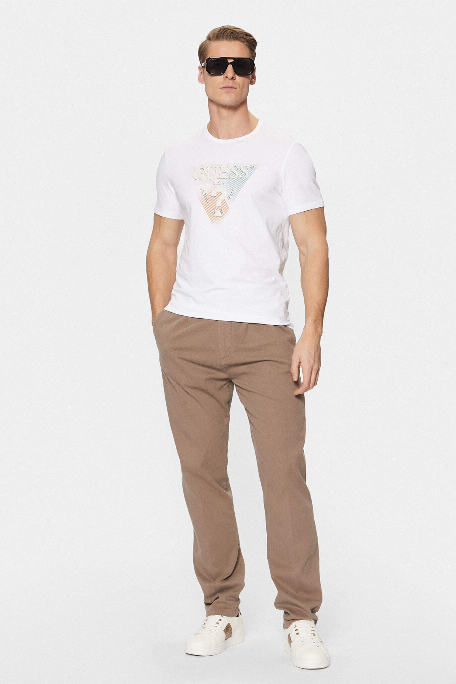 Мужская белая футболка Guess M5RI14.J1314;G011