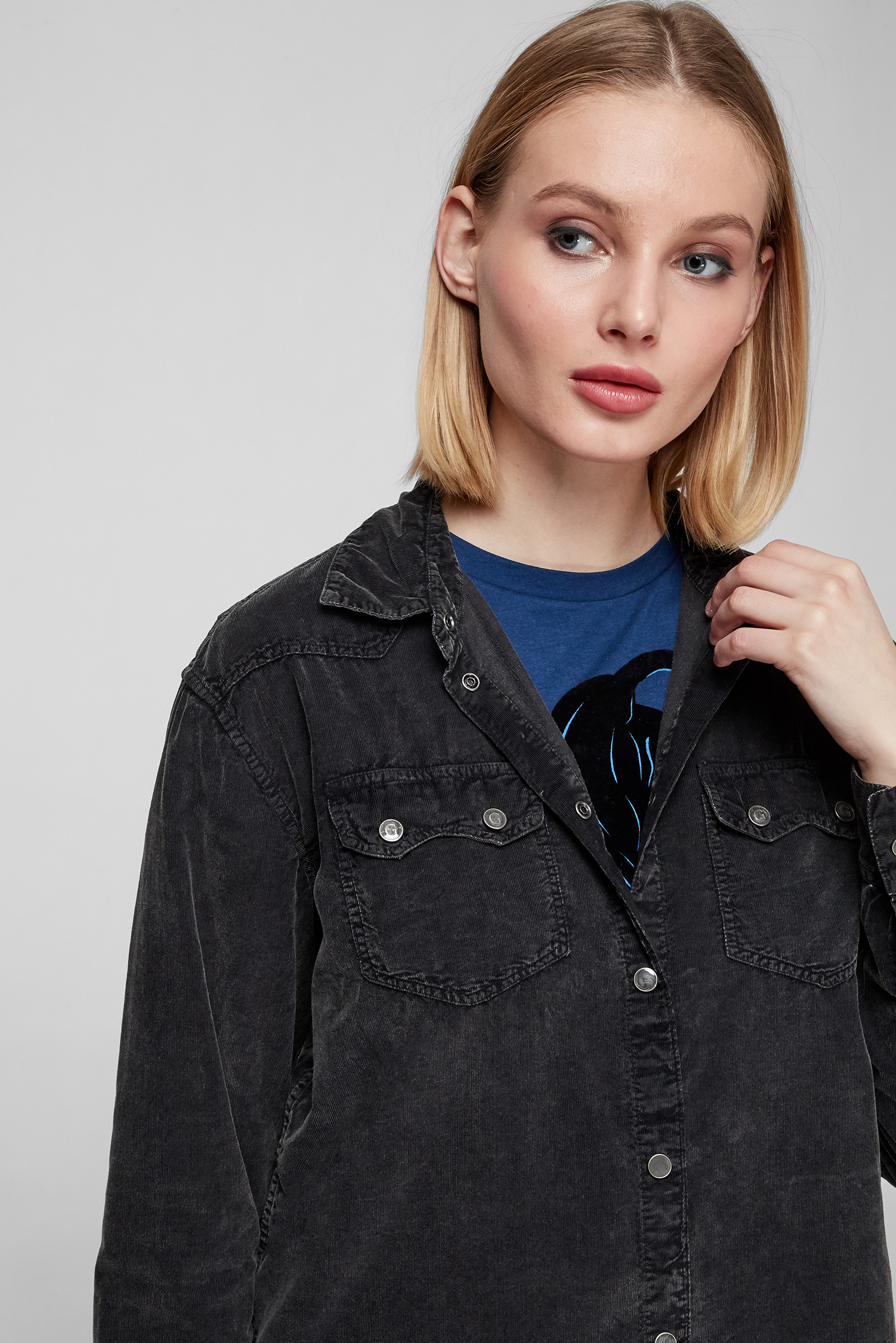 Женская черная рубашка Guess W1BH03.WE4Y0;F98M