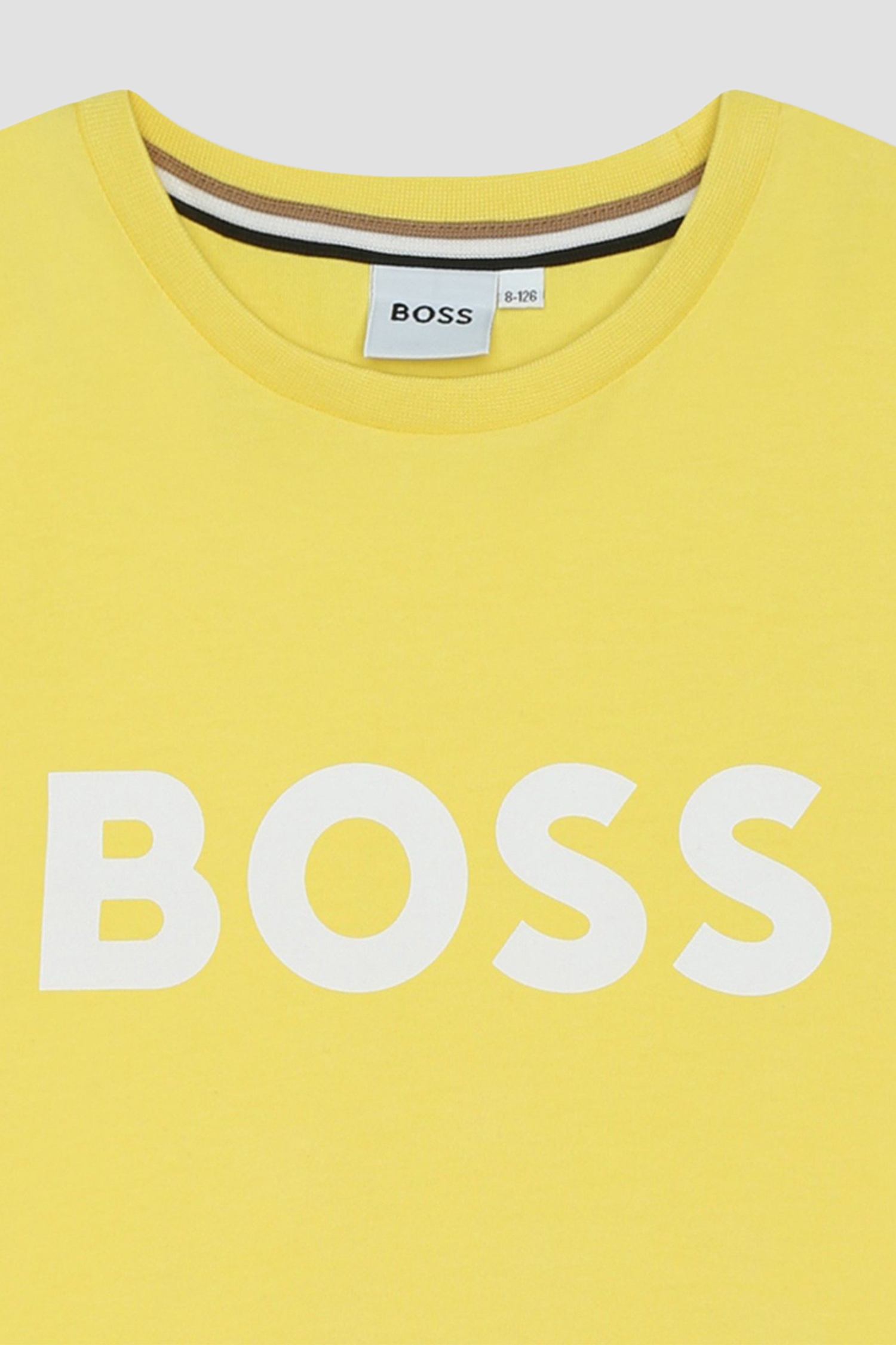 Детская желтая футболка BOSS kids J50718;508