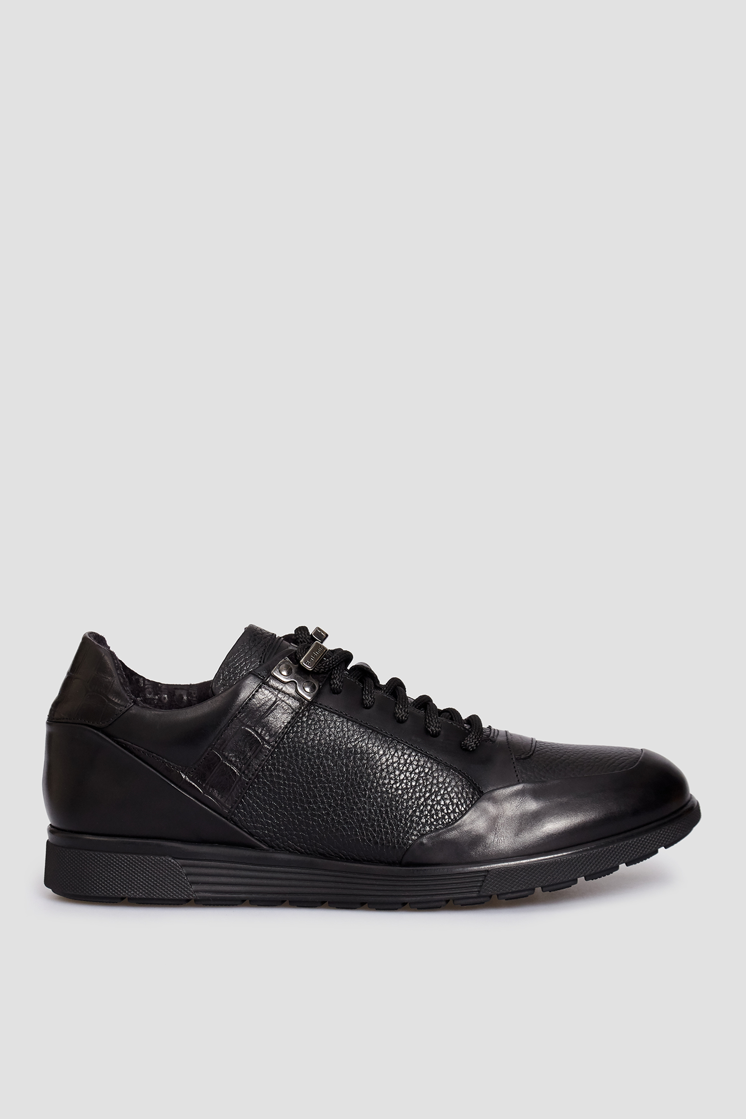 Черные кожаные кроссовки для парней Baldinini 147100;00