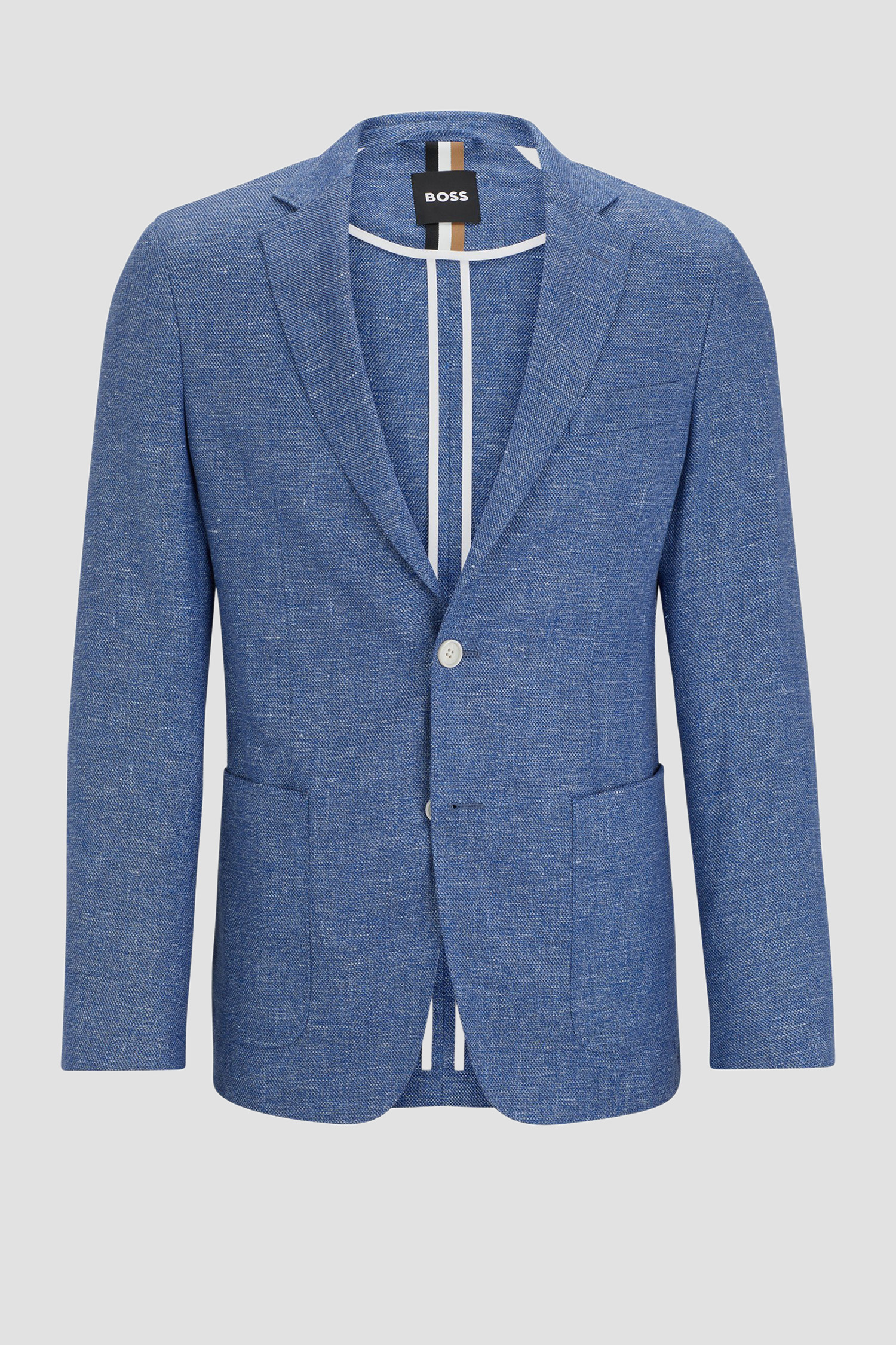 Мужской синий льняной блейзер BOSS 50514618;423