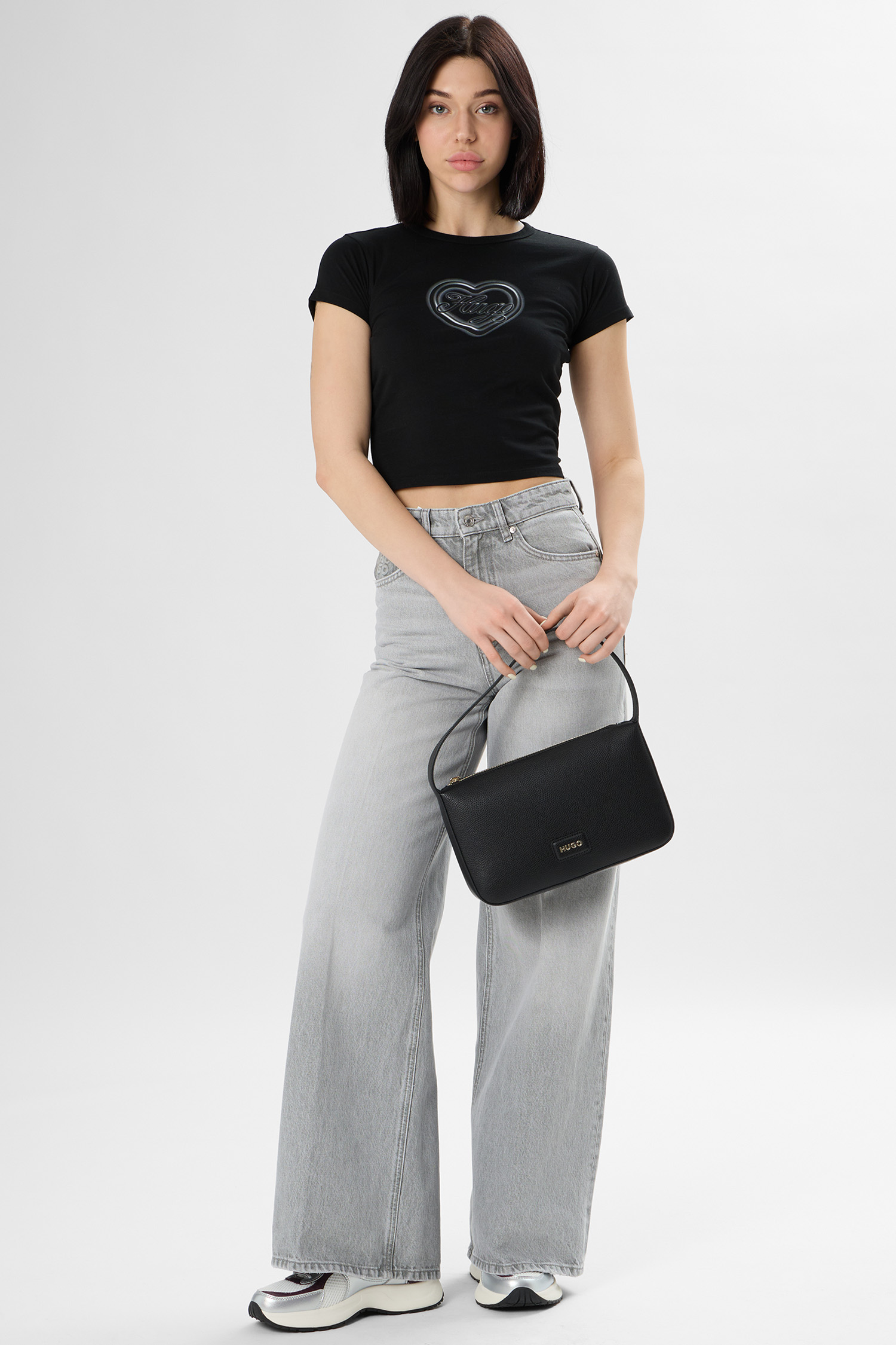 Жіноча чорна футболка HUGO BLUE 50560769;001