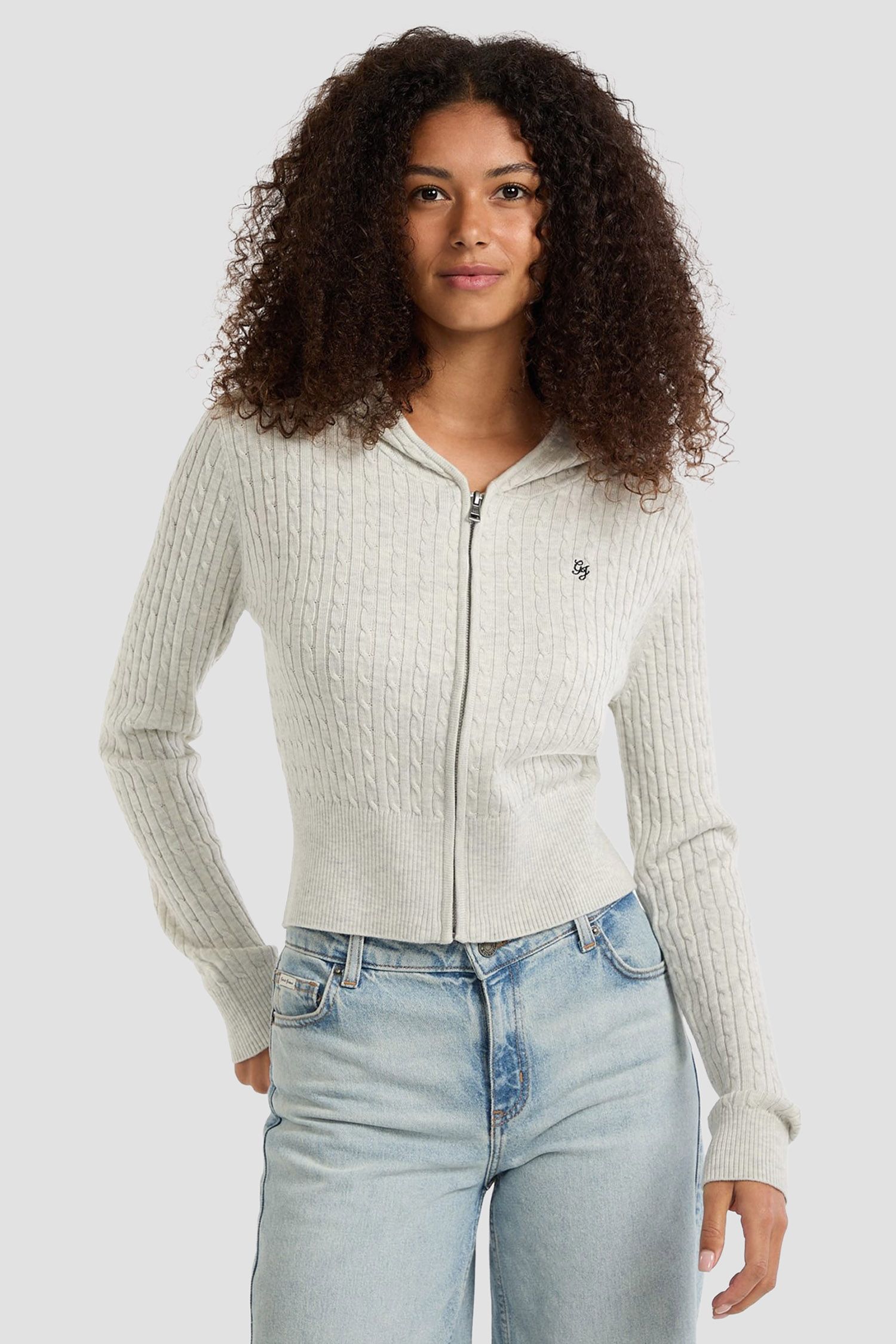 Жіноча сіра кофта на блискавці Guess Jeans W5BR04.Z3HO2;H90K